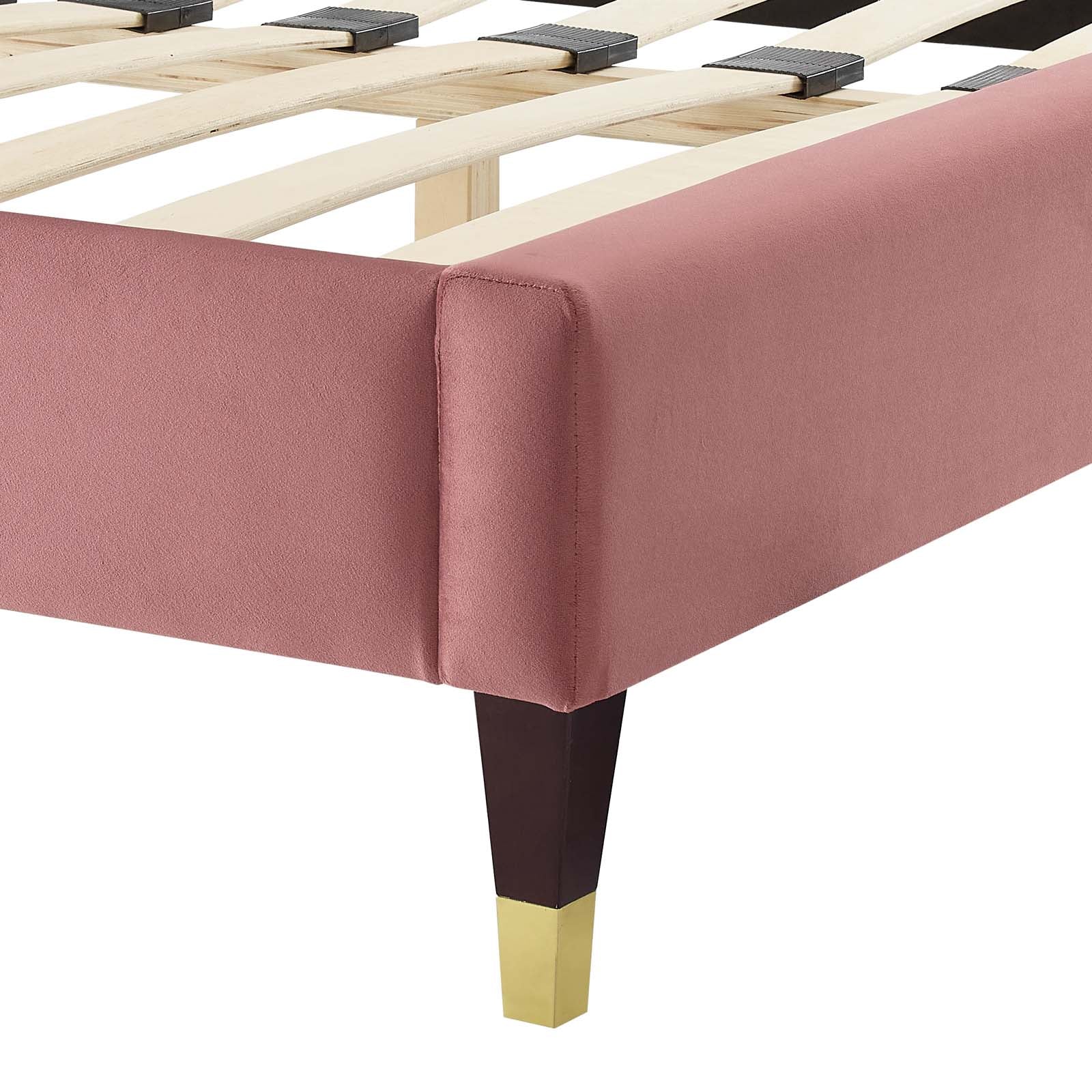 Modway Beds - Sasha Button-Tufted Performance Velvet King Bed Dusty Rose MOD-6837-DUS