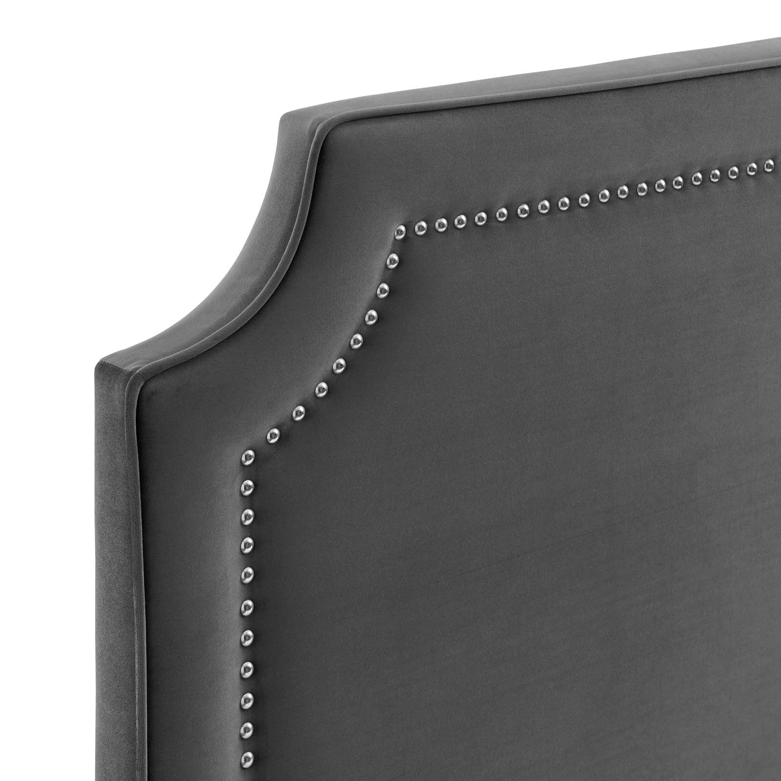 Modway Beds - Novi Performance Velvet King Bed Charcoal