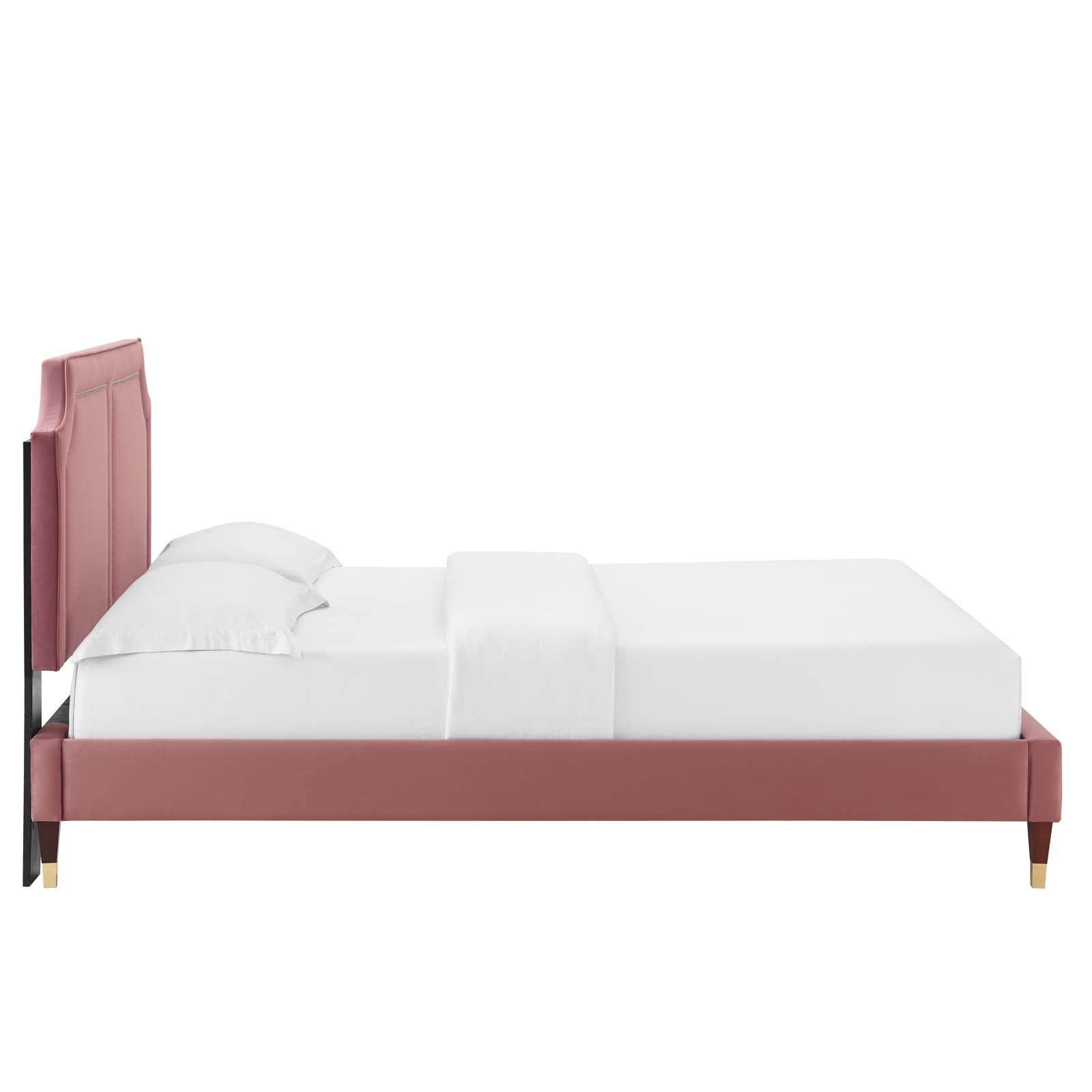 Modway Beds - Novi Performance Velvet King Bed Dusty Rose MOD-6838-DUS