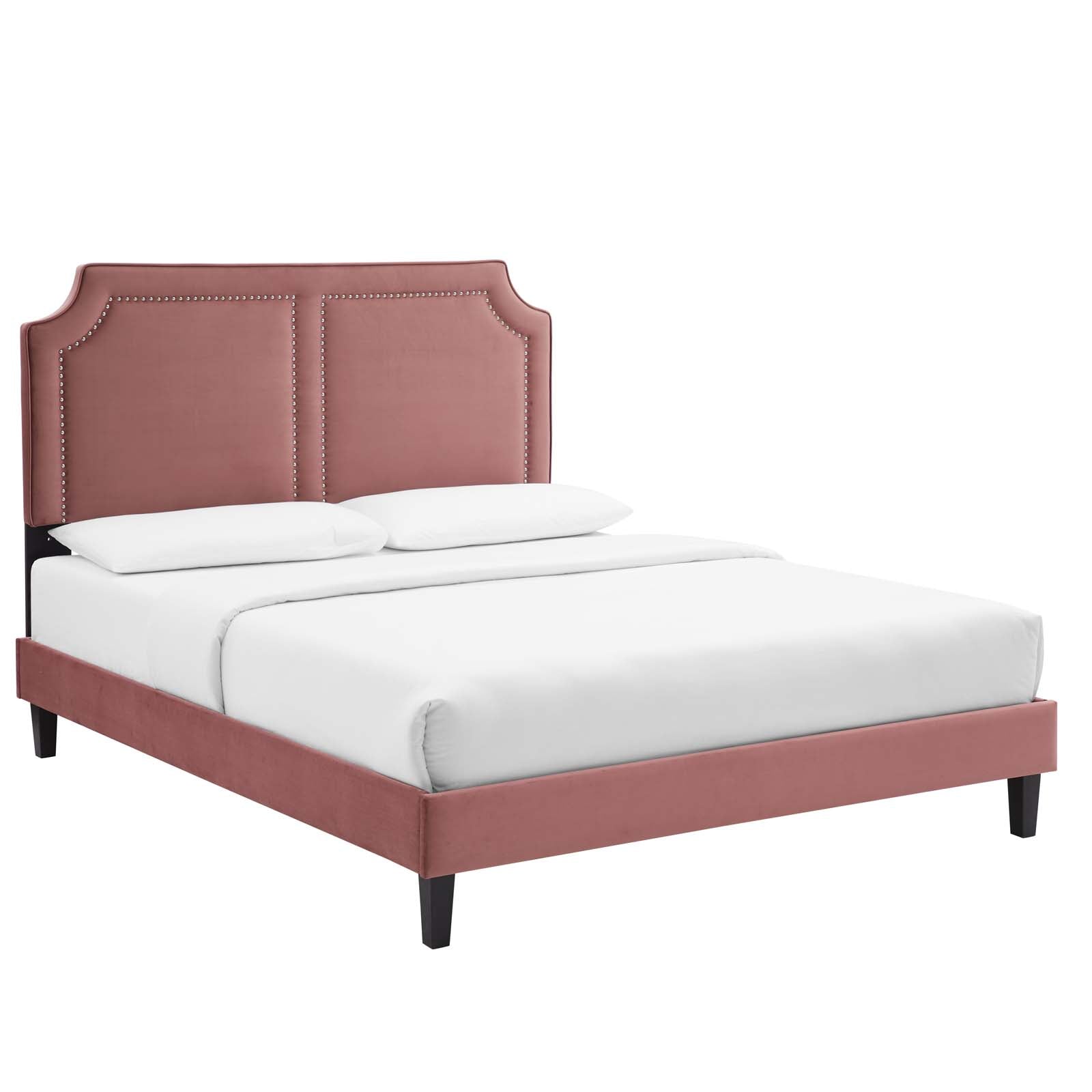 Modway Beds - Novi Performance Velvet King Bed Dusty Rose MOD-6843-DUS