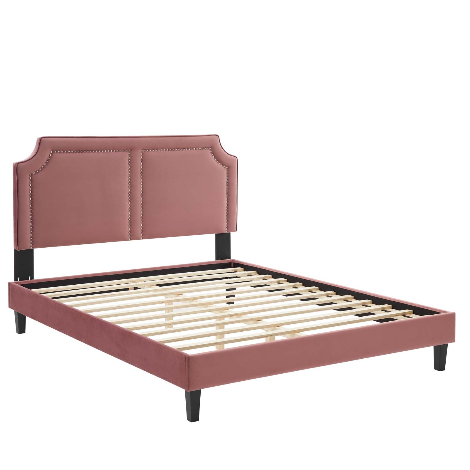 Modway Beds - Novi Performance Velvet King Bed Dusty Rose MOD-6843-DUS