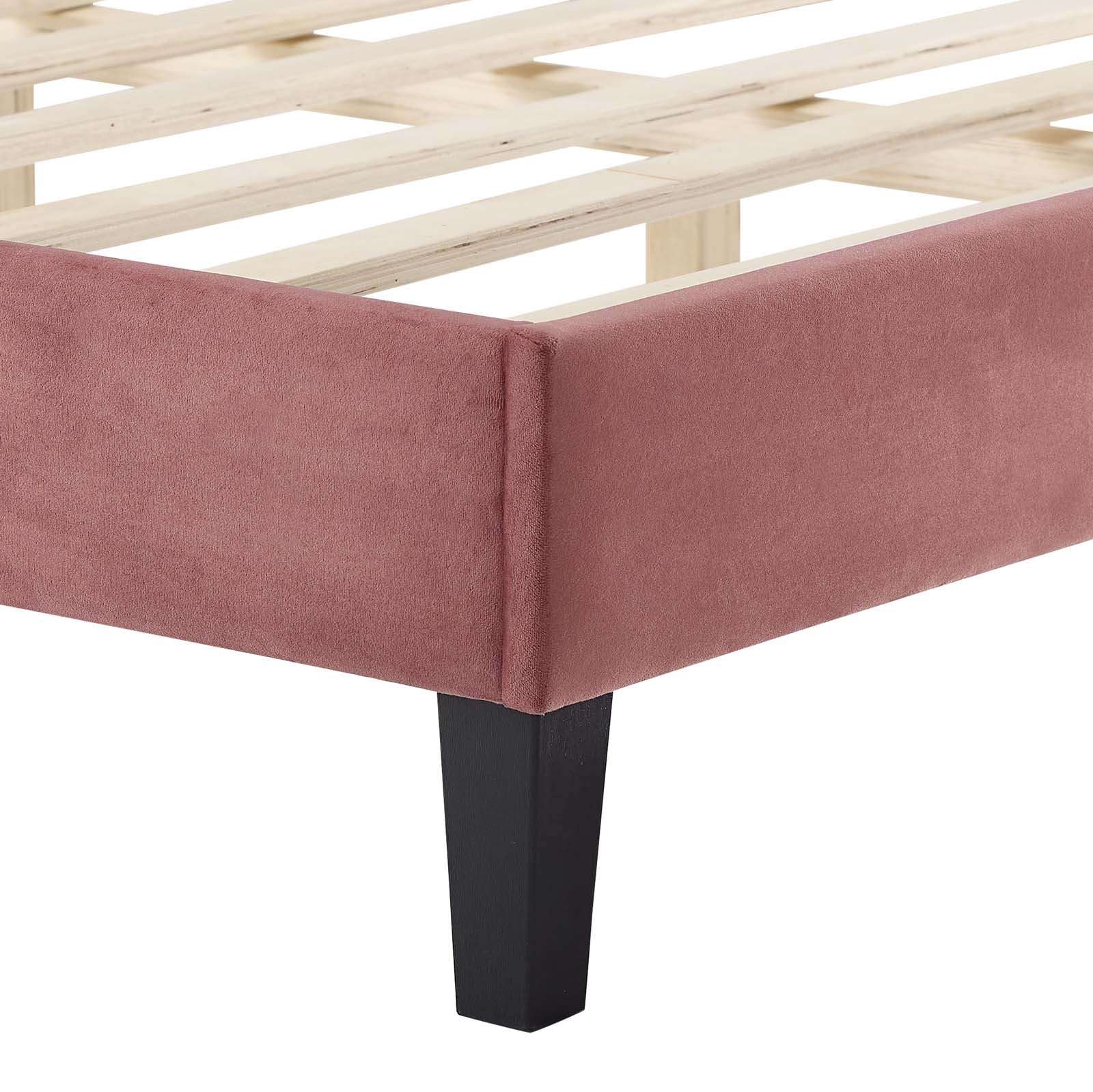 Modway Beds - Novi Performance Velvet King Bed Dusty Rose MOD-6843-DUS