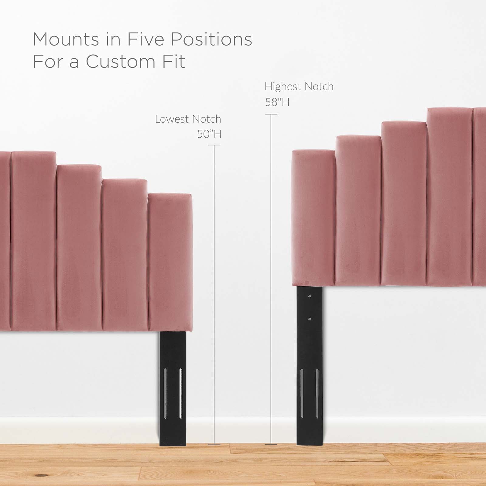 Modway Beds - Elise Full Performance Velvet Bed Dusty Rose