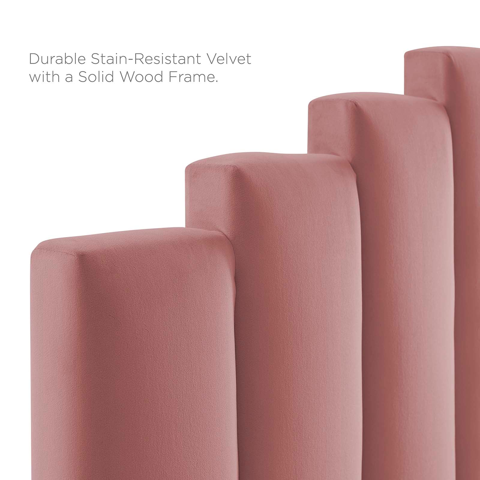 Modway Beds - Elise Full Performance Velvet Bed Dusty Rose
