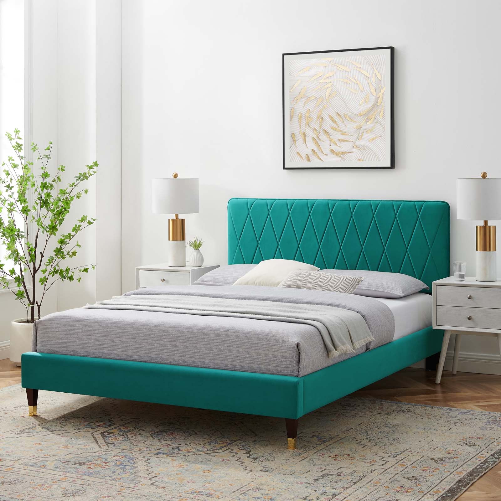 Modway Beds - Phillipa Performance Twin Platform Bed Teal