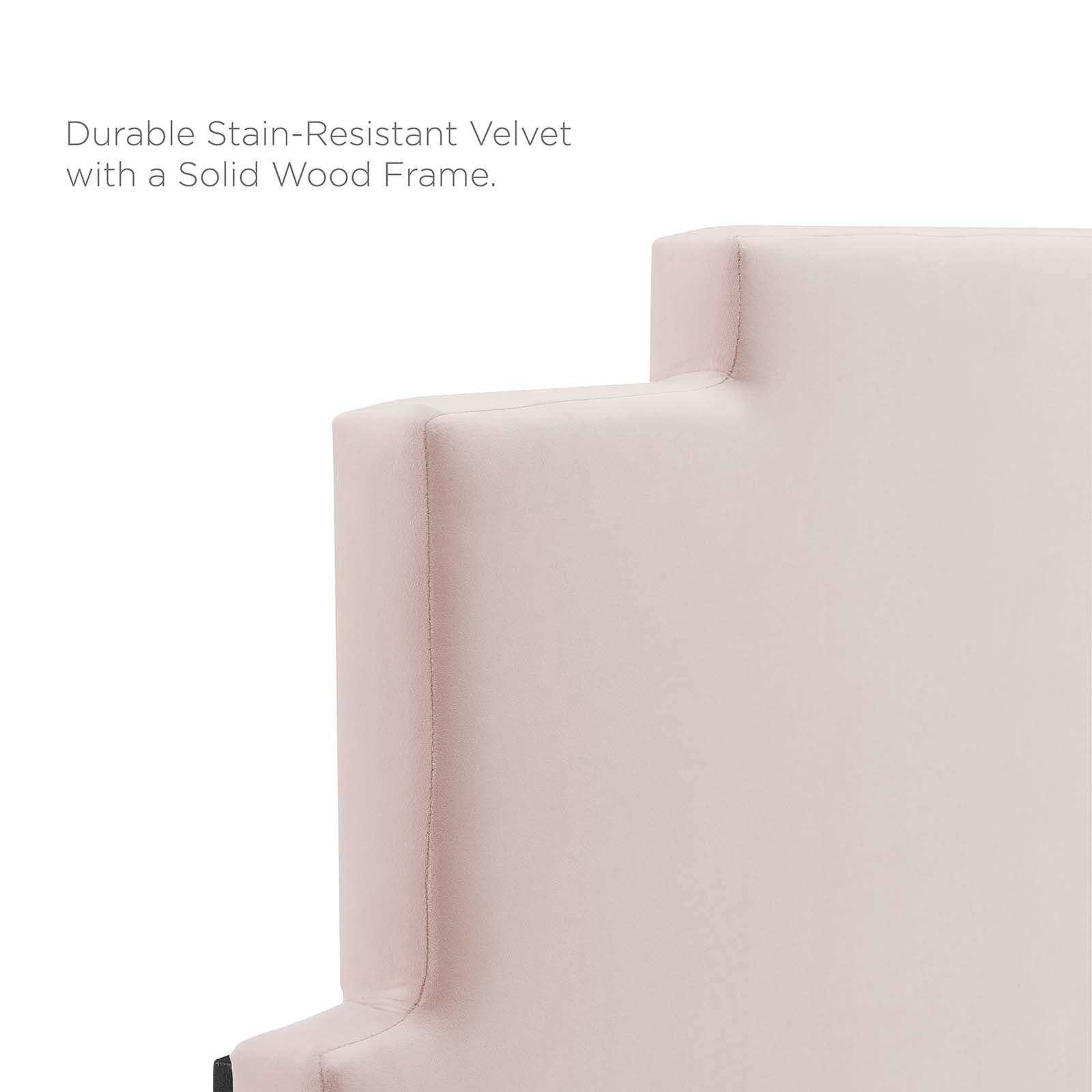 Modway Beds - Lindsey Velvet Full Platform Bed Pink