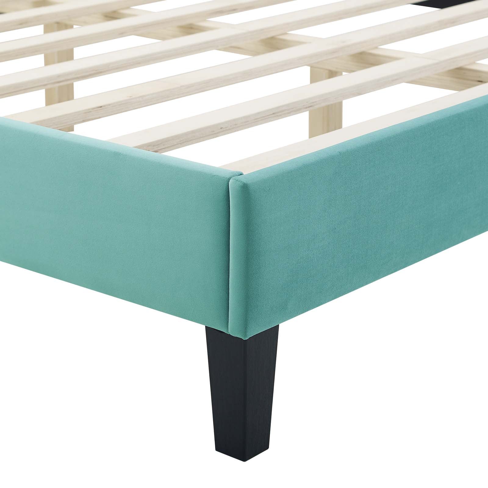 Modway Beds - Phillipa Performance Velvet Full Platform Bed Mint