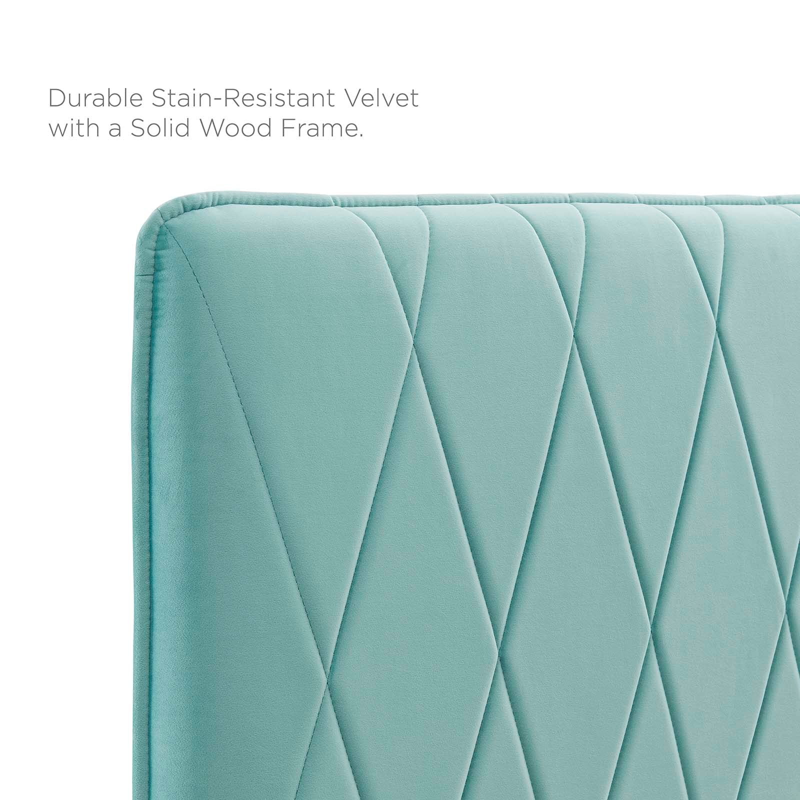 Modway Beds - Phillipa Performance Velvet Full Platform Bed Mint