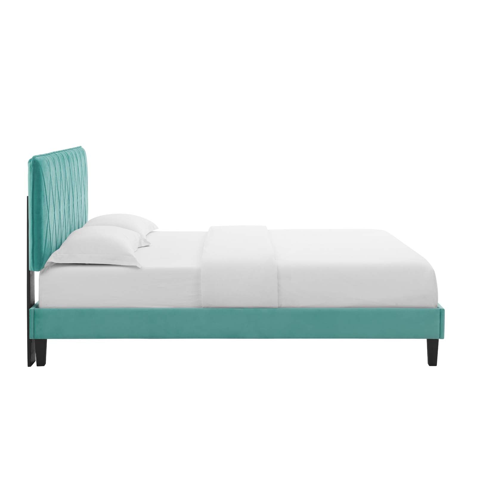 Modway Beds - Phillipa Performance Velvet Full Platform Bed Mint