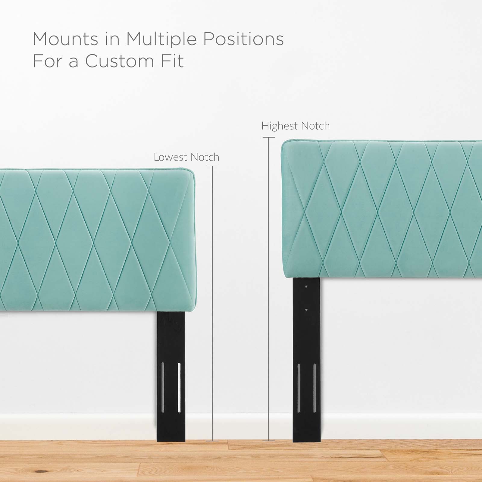 Modway Beds - Phillipa Performance Velvet Full Platform Bed Mint