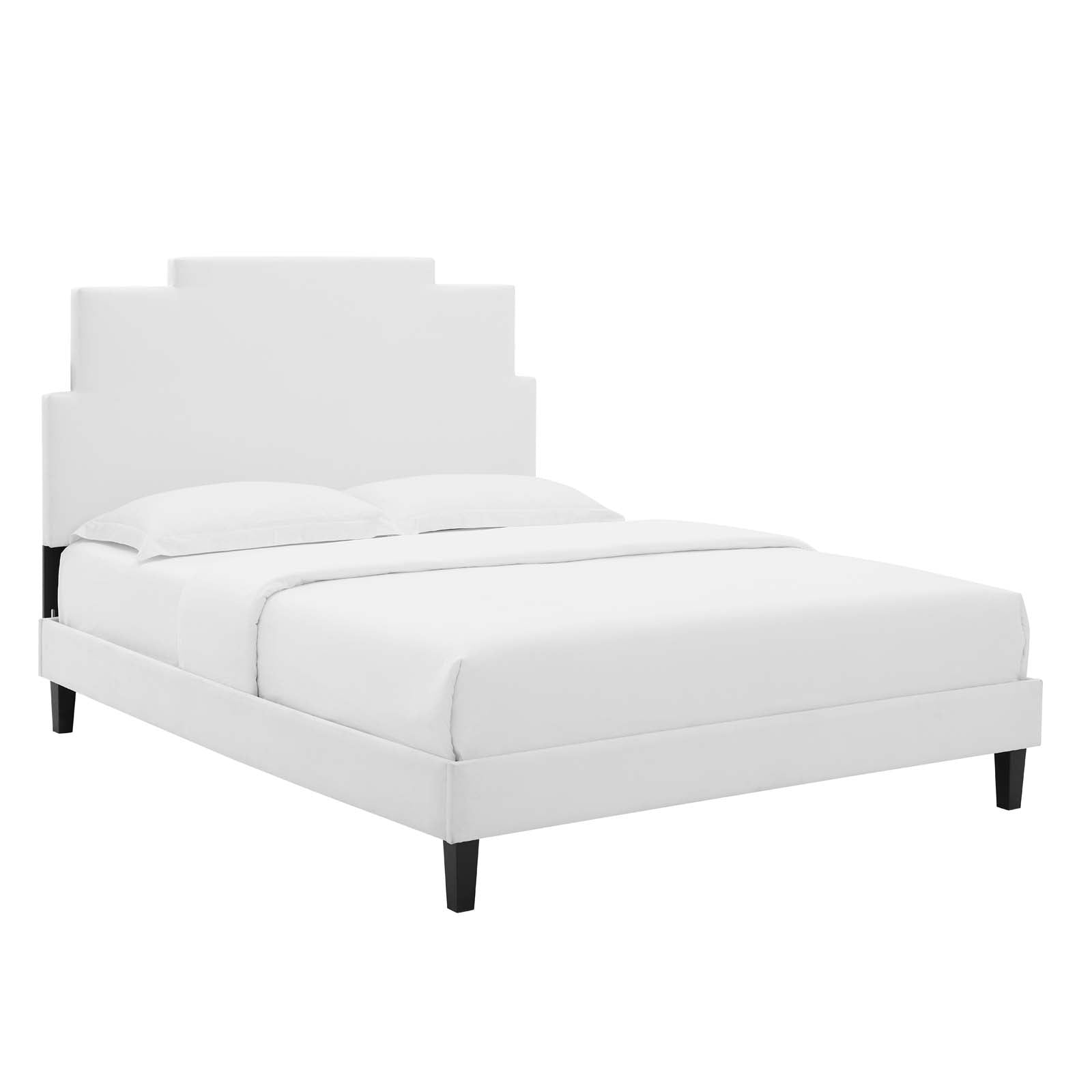 Modway Beds - Lindsey Performance Velvet King Platform Bed White
