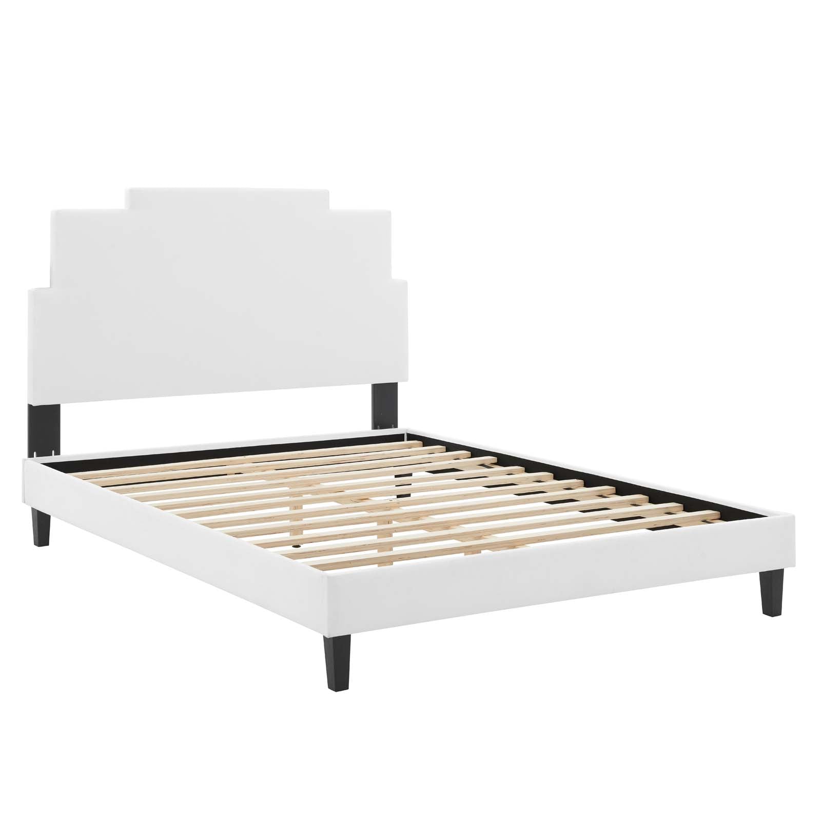 Modway Beds - Lindsey Performance Velvet King Platform Bed White