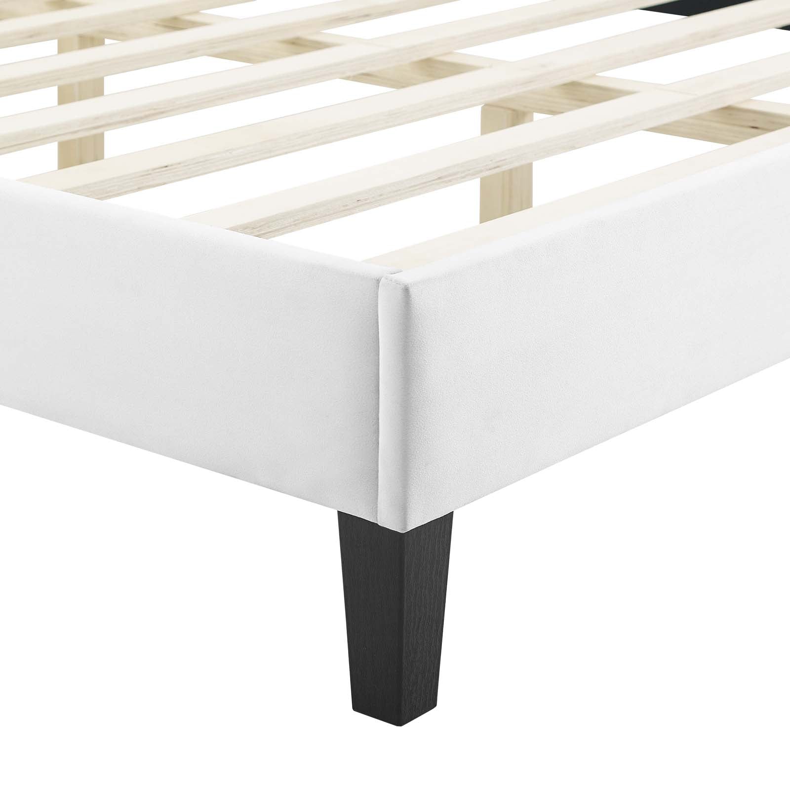 Modway Beds - Lindsey Performance Velvet King Platform Bed White