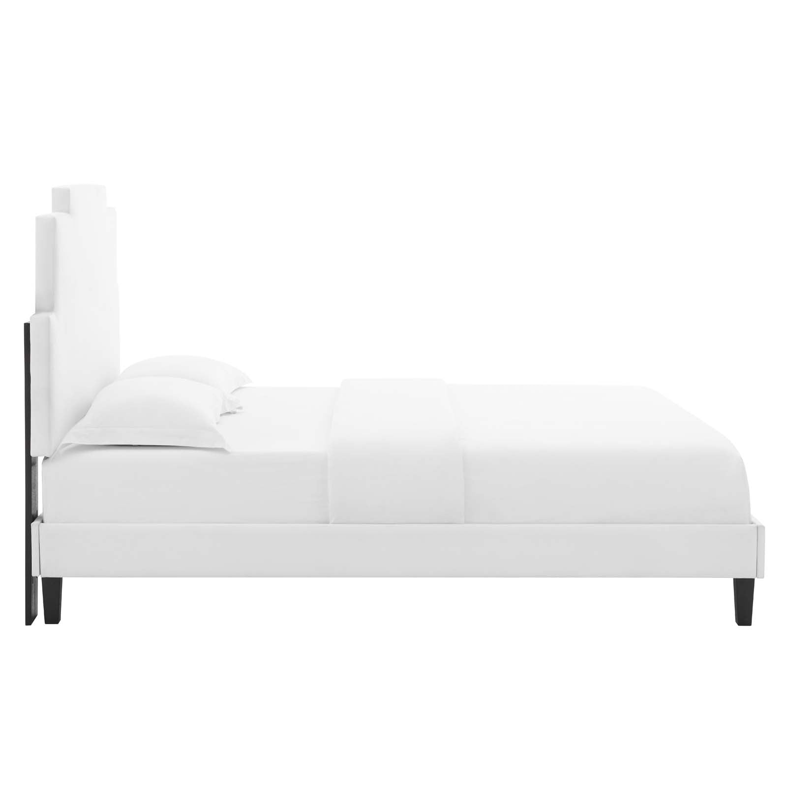 Modway Beds - Lindsey Performance Velvet King Platform Bed White