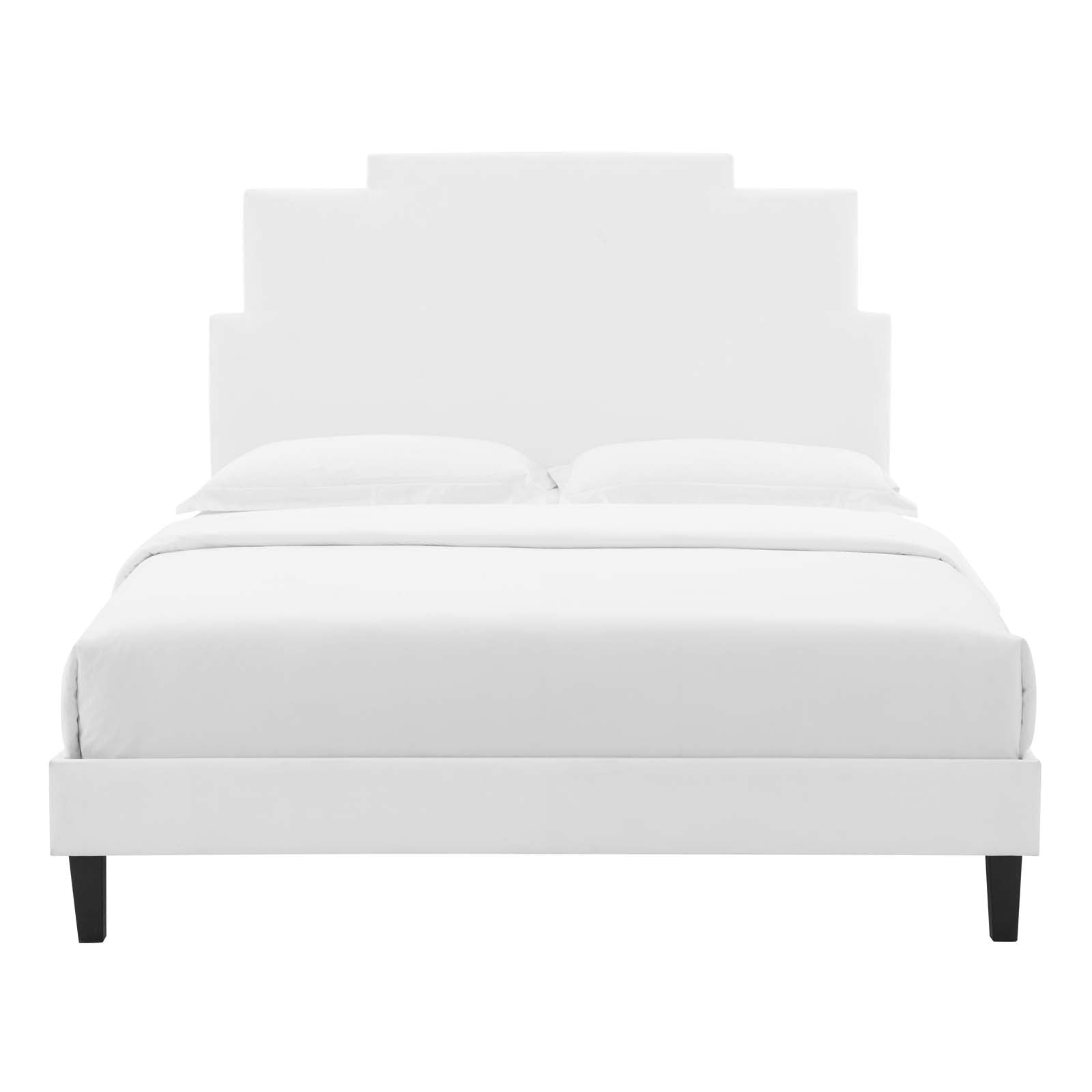 Modway Beds - Lindsey Performance Velvet King Platform Bed White