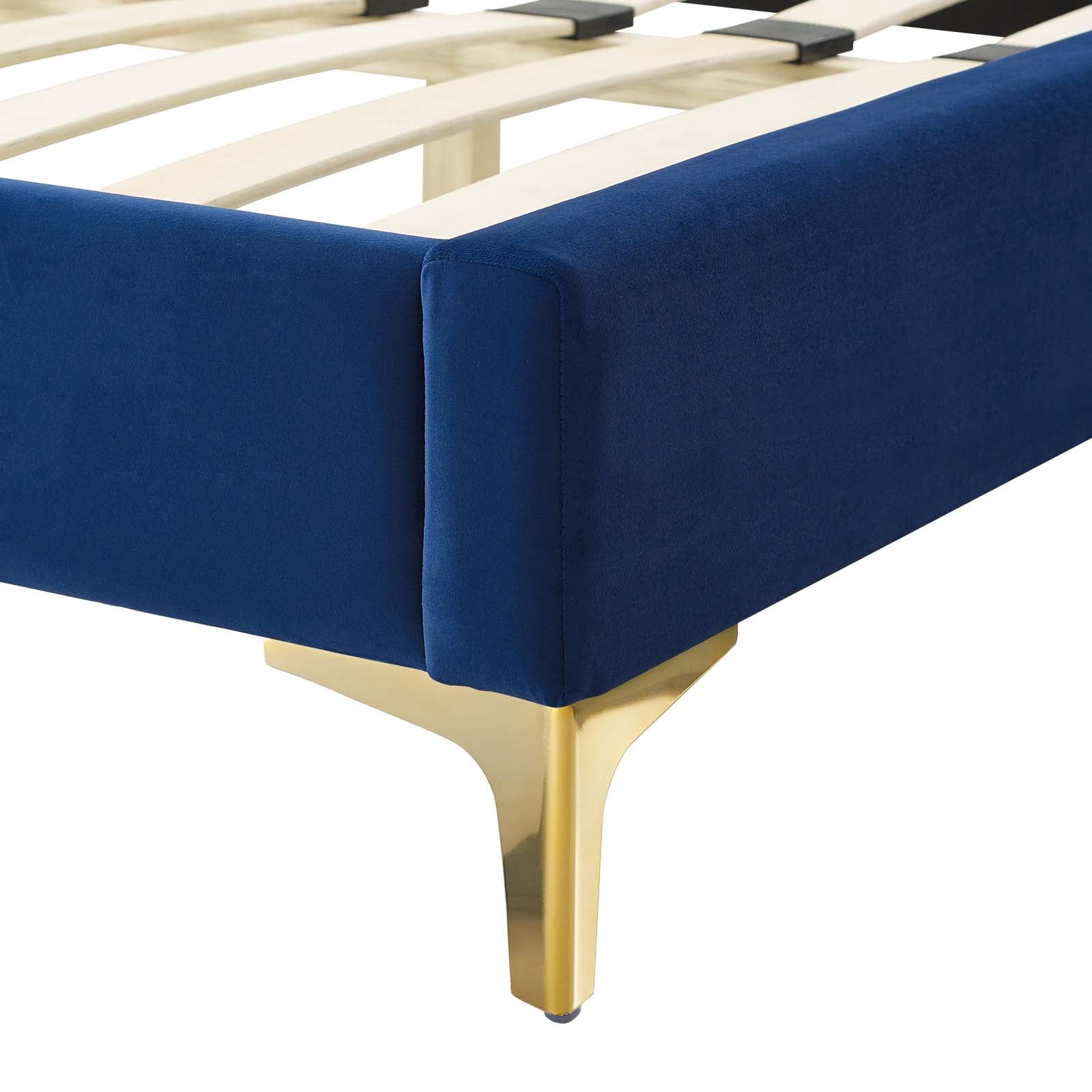 Modway Beds - Phillipa Performance Velvet King 79"W Platform Bed Navy