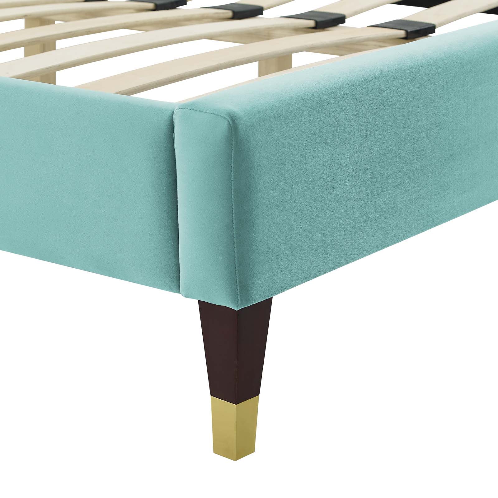 Modway Beds - Alexandria Velvet Full Platform Bed Mint