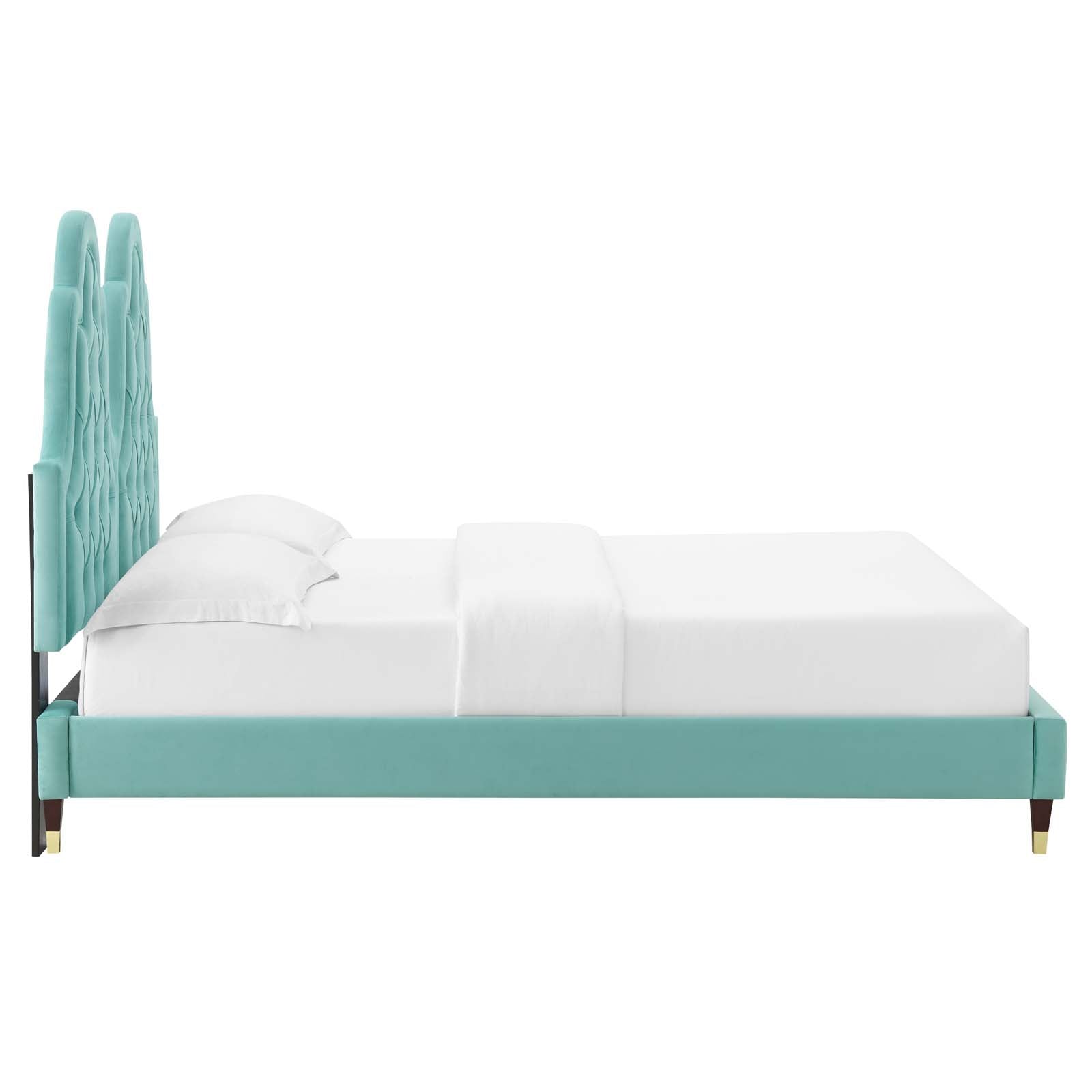 Modway Beds - Alexandria Velvet Full Platform Bed Mint