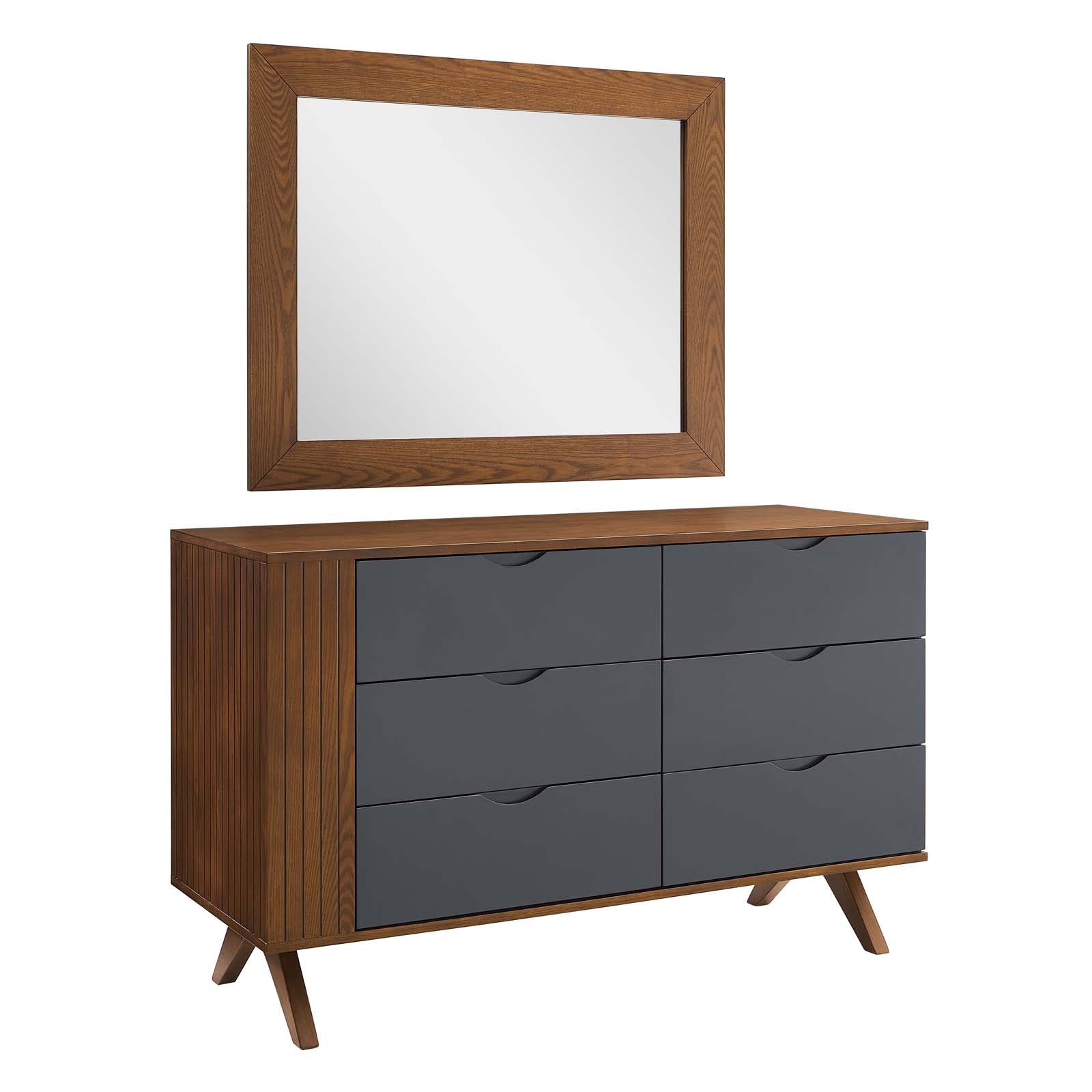 Modway Bedroom Sets - Dylan Dresser and Mirror Walnut