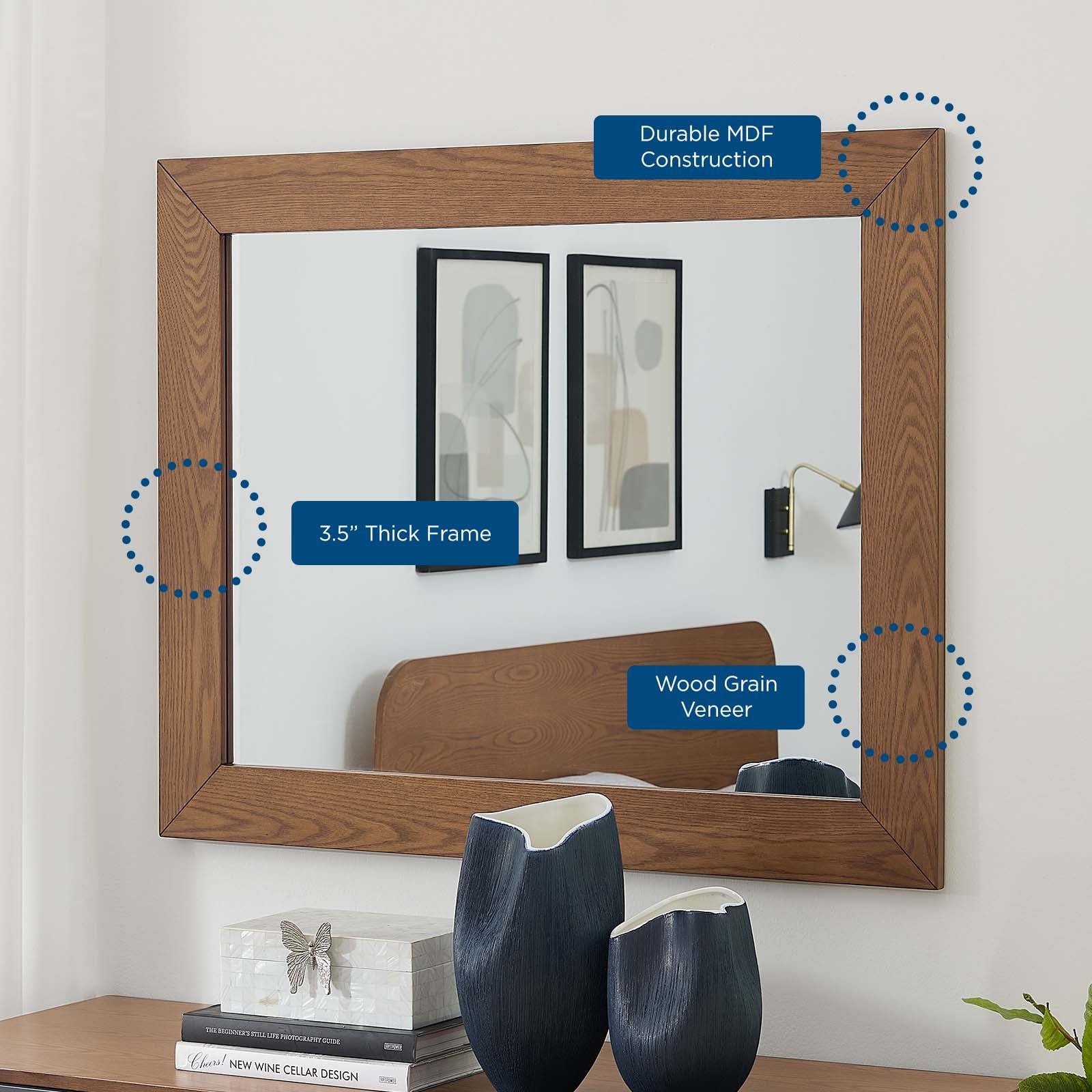 Modway Bedroom Sets - Dylan Dresser and Mirror Walnut
