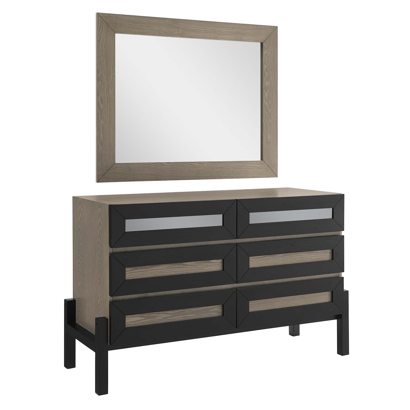 Modway Bedroom Sets - Merritt Dresser and Mirror Oak