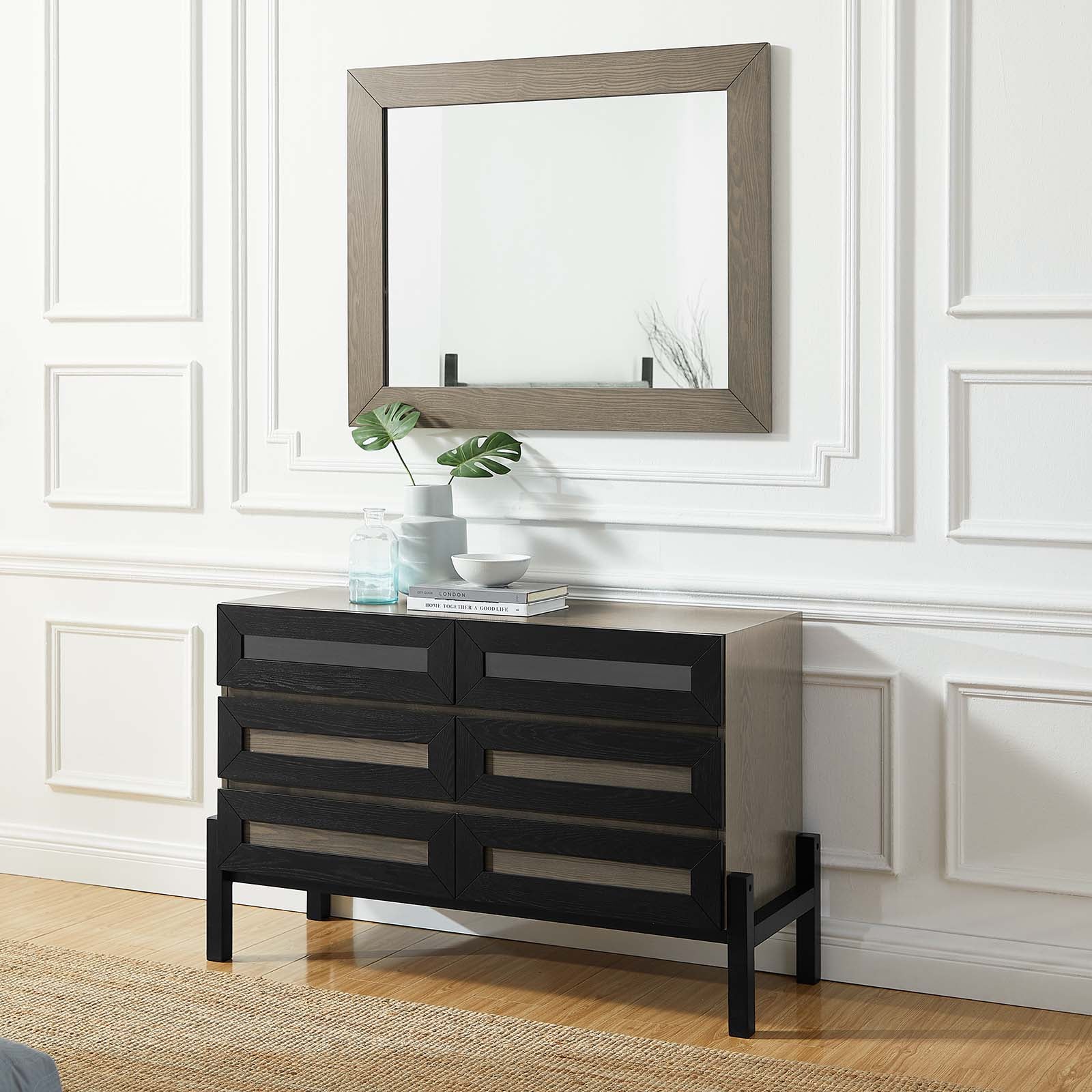 Modway Bedroom Sets - Merritt Dresser and Mirror Oak