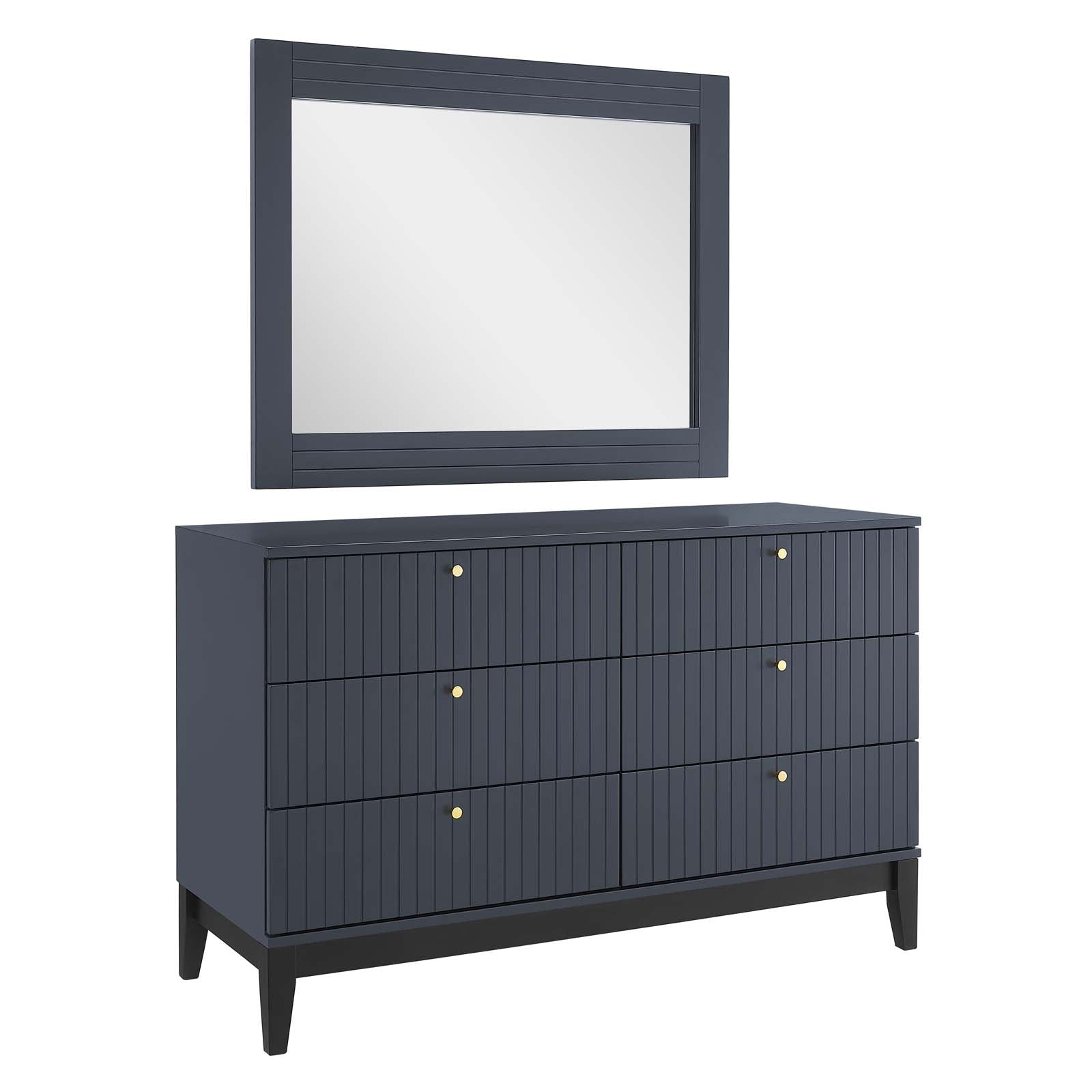 Modway Bedroom Sets - Dakota-Dresser-and-Mirror-Blue