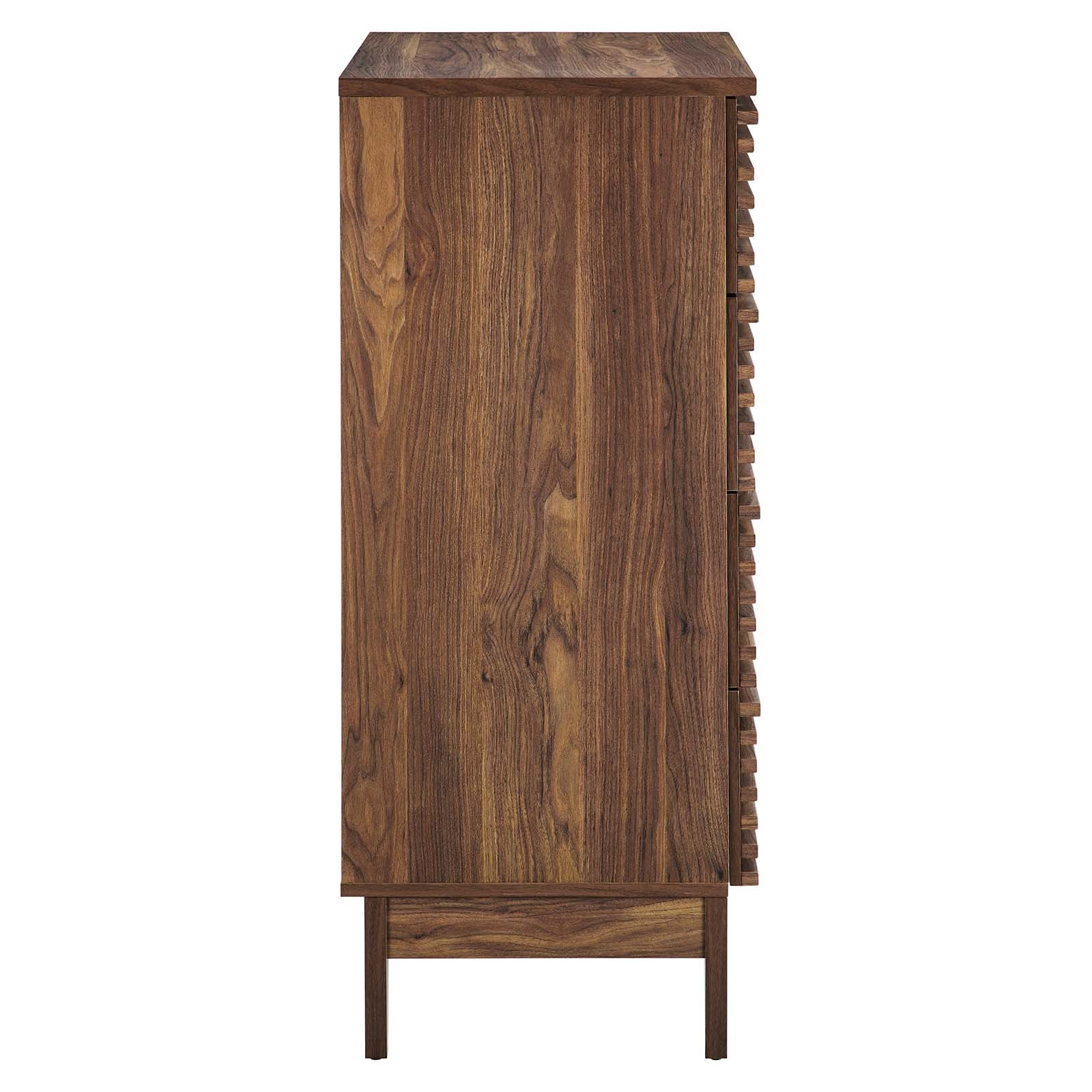 Modway Chest of Drawers - Render 4-Drawer Dresser Chest Walnut