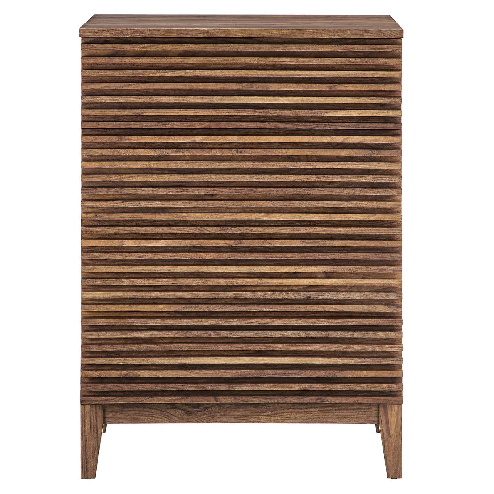 Modway Chest of Drawers - Render 4-Drawer Dresser Chest Walnut