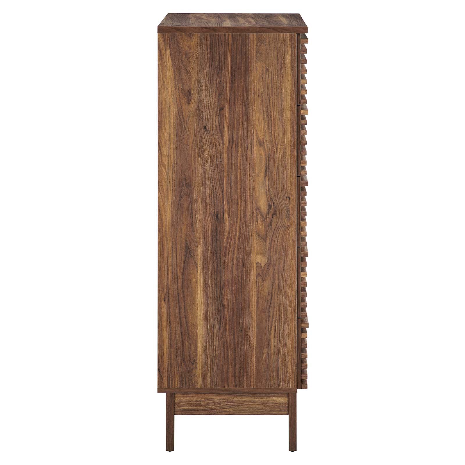 Modway Chest of Drawers - Render 5-Drawer Dresser Chest Walnut