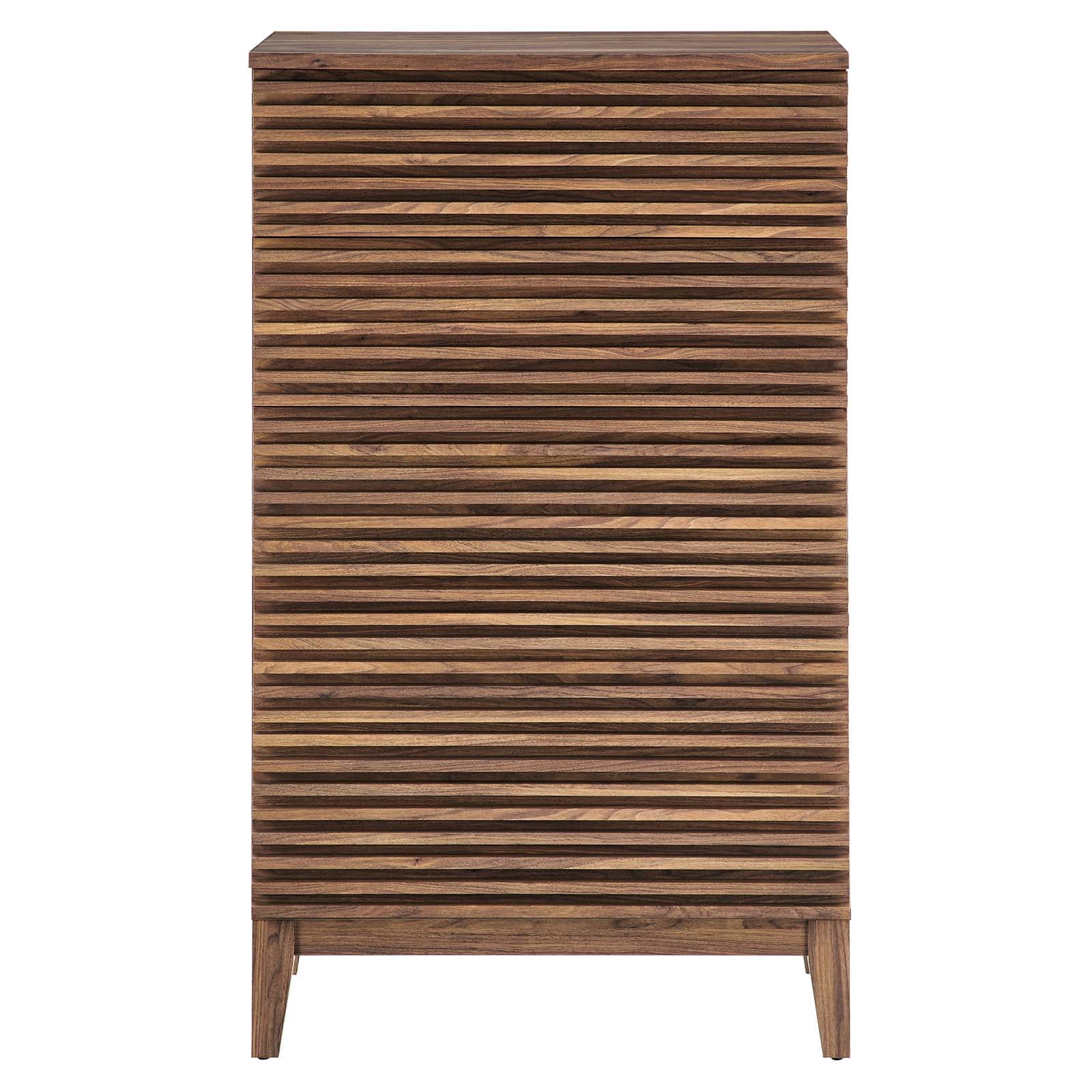 Modway Chest of Drawers - Render 5-Drawer Dresser Chest Walnut