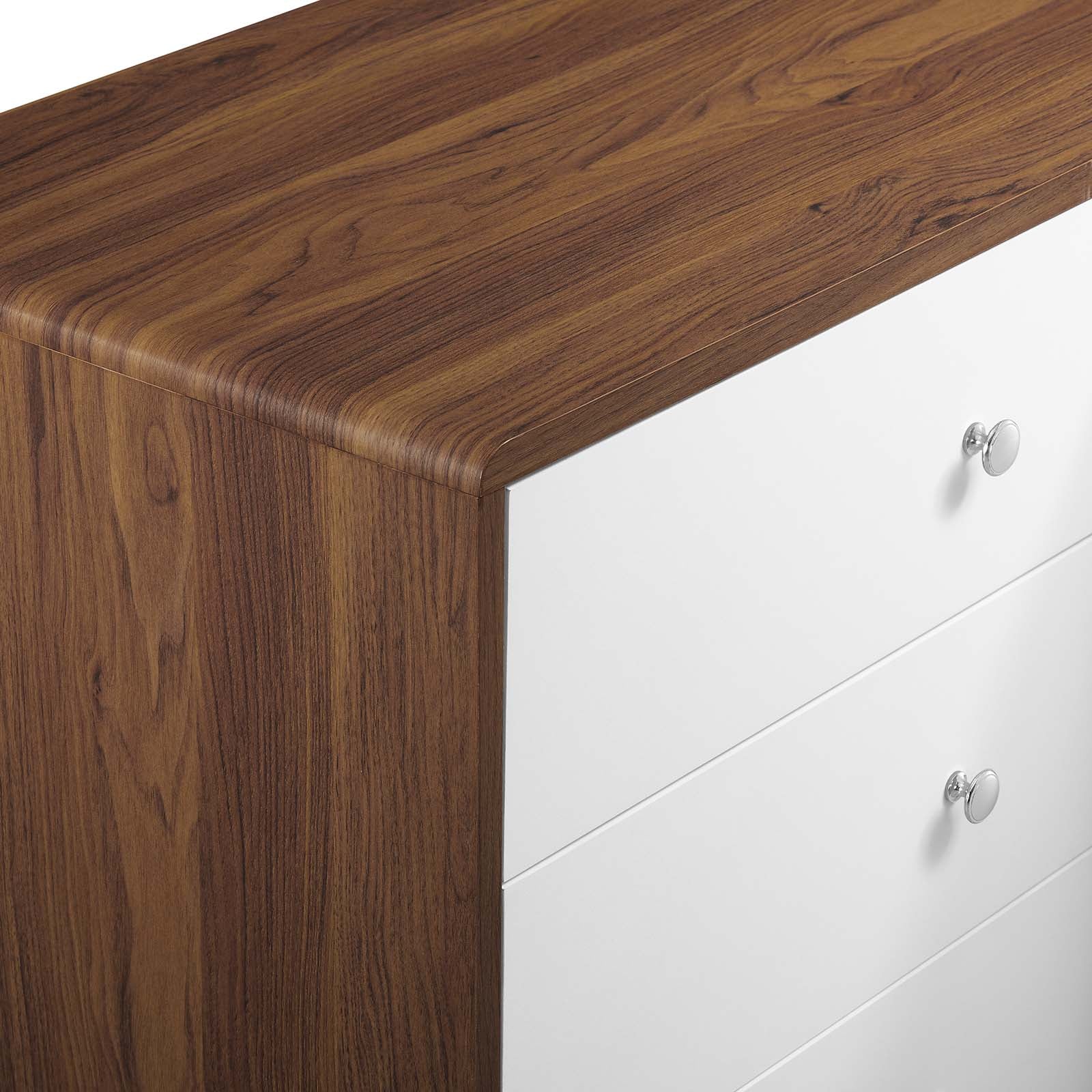 Modway Dressers - Transmit 3-Drawer Chest Walnut White