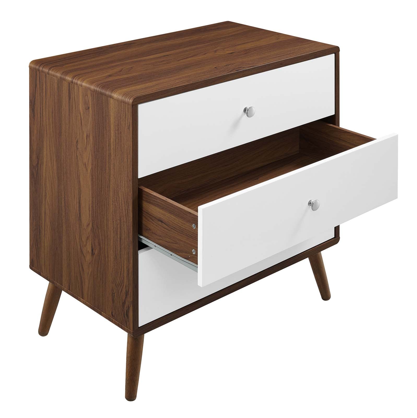 Modway Dressers - Transmit 3-Drawer Chest Walnut White