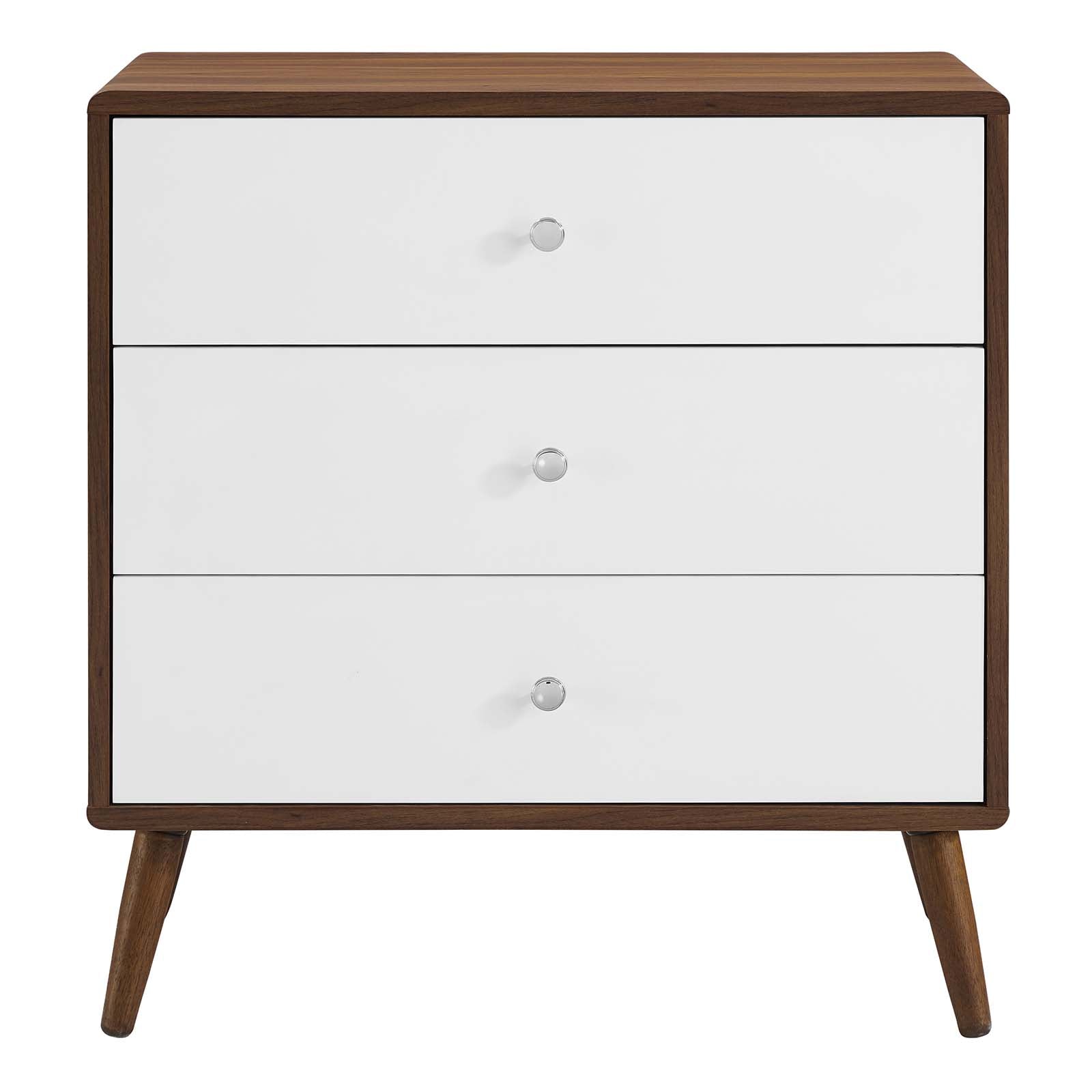 Modway Dressers - Transmit 3-Drawer Chest Walnut White