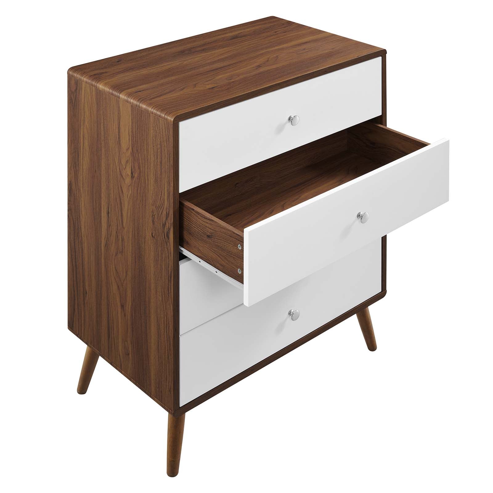 Modway Dressers - Transmit 4-Drawer Chest Walnut White