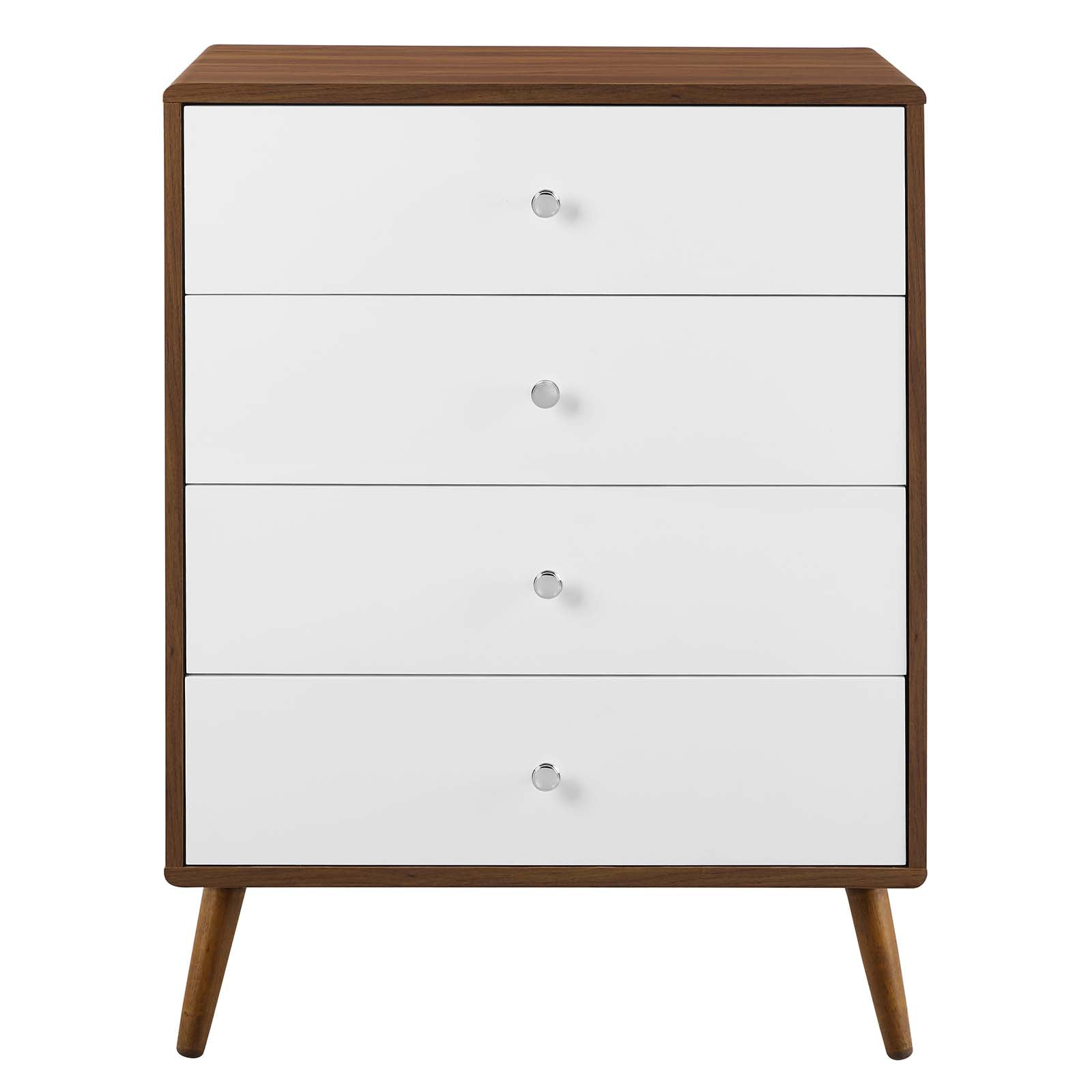 Modway Dressers - Transmit 4-Drawer Chest Walnut White