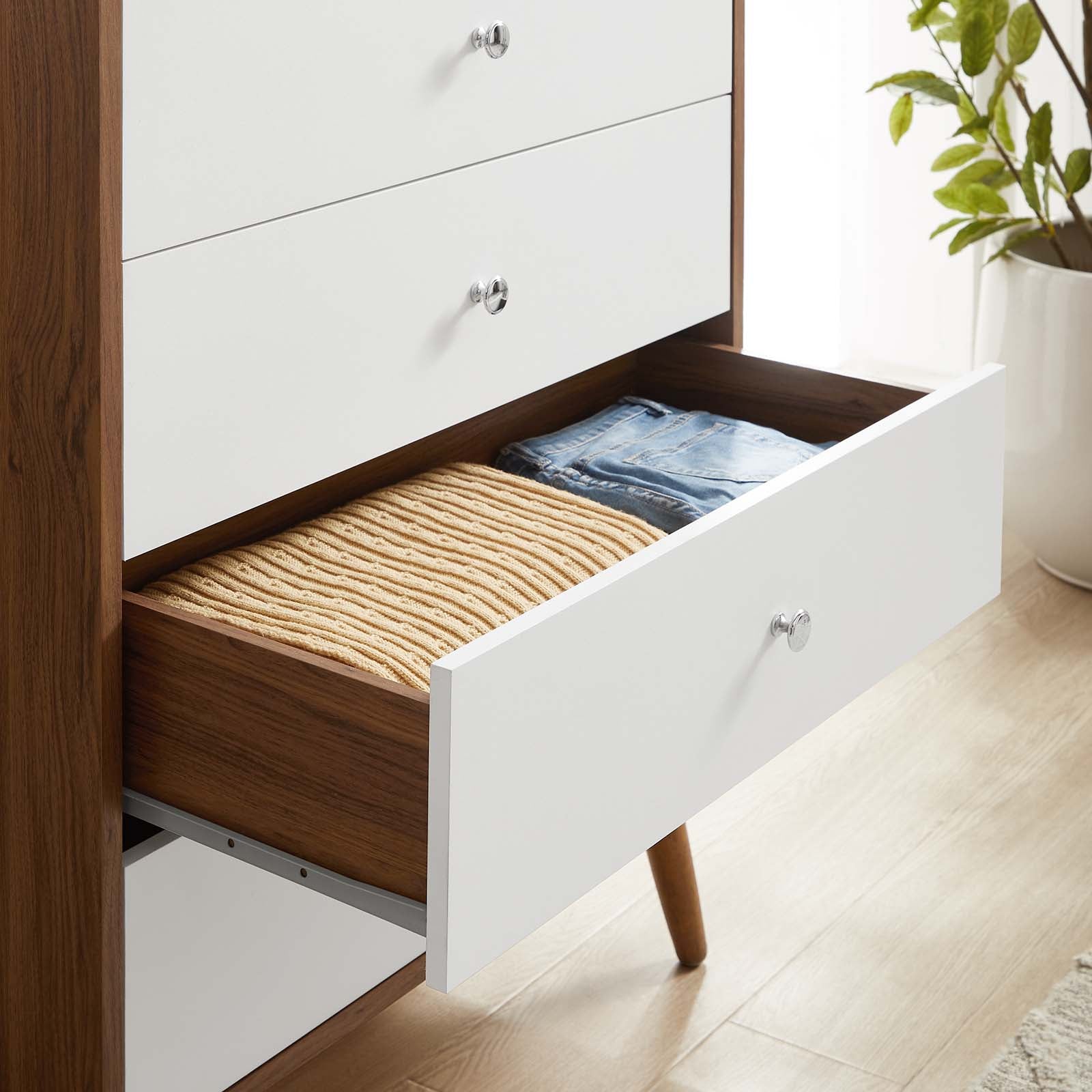 Modway Dressers - Transmit 4-Drawer Chest Walnut White