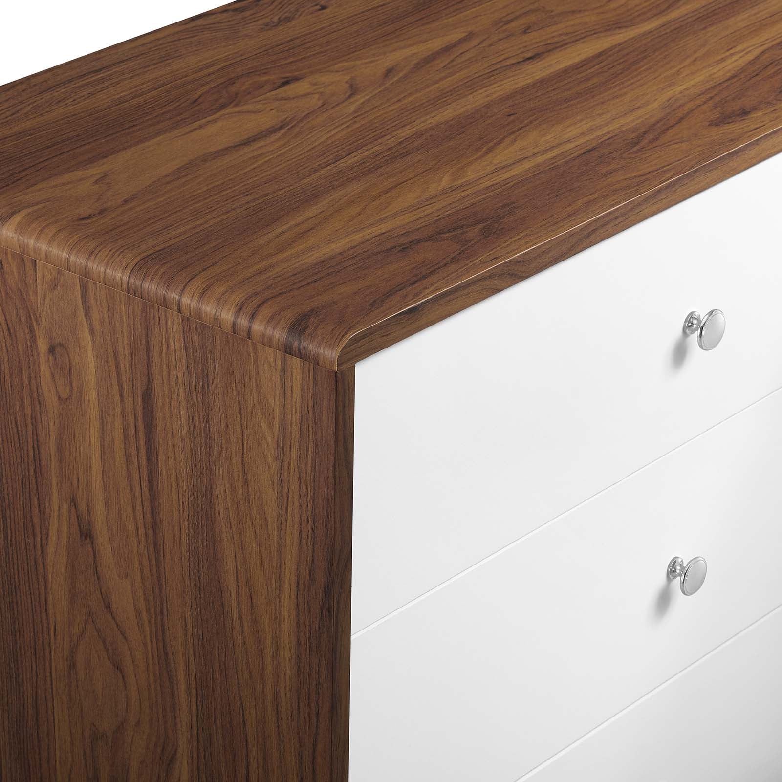 Modway Dressers - Transmit 5-Drawer Chest Walnut White