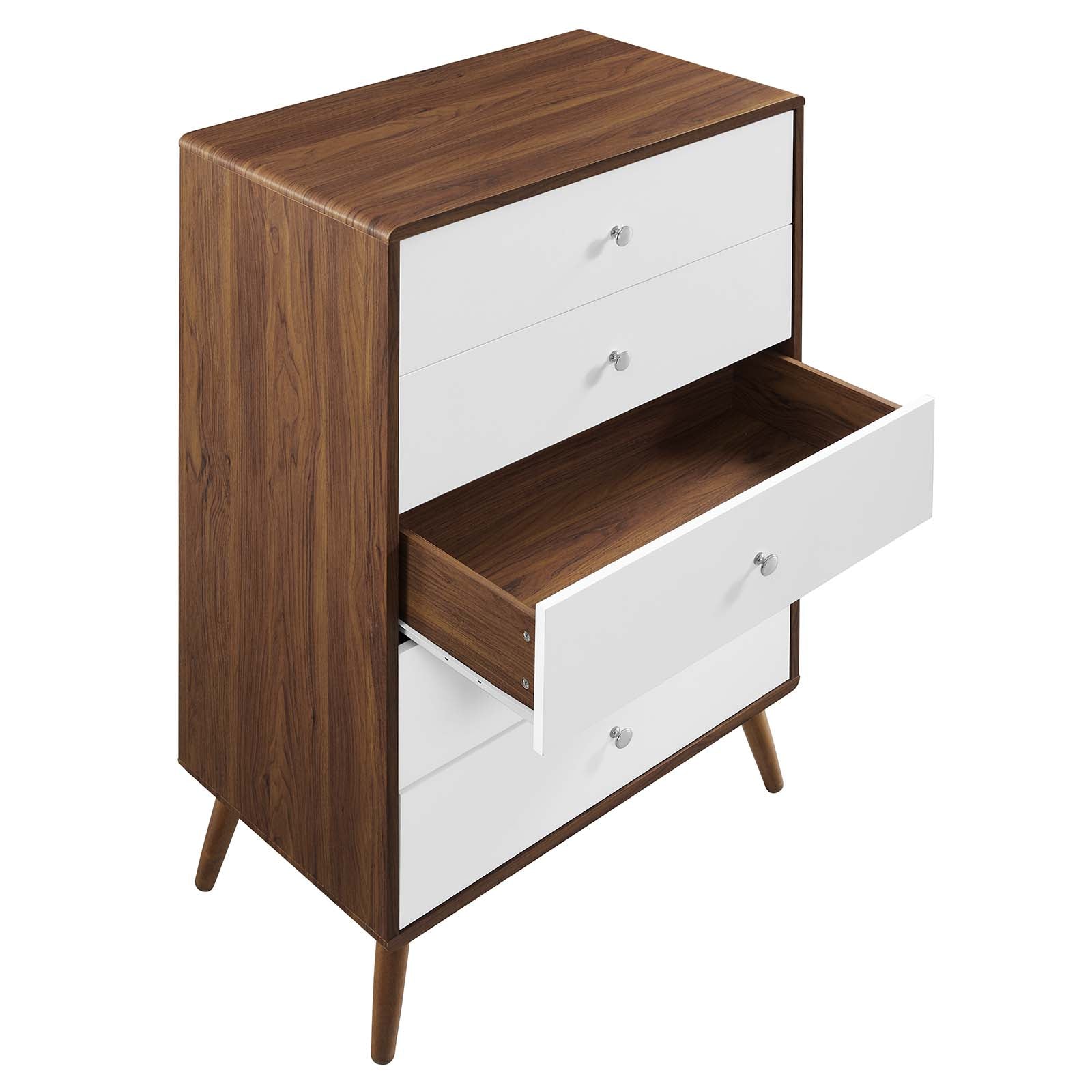 Modway Dressers - Transmit 5-Drawer Chest Walnut White