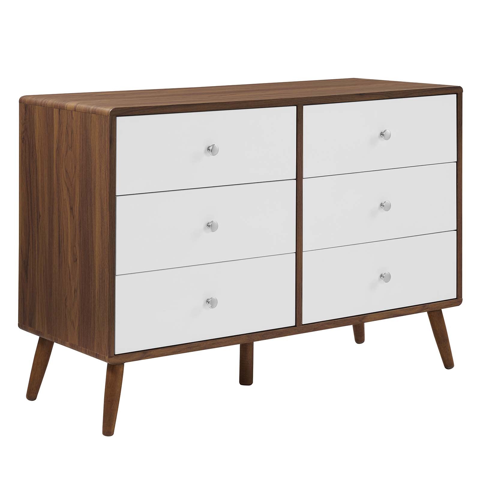 Modway Dressers - Transmit 47" Dresser Walnut White