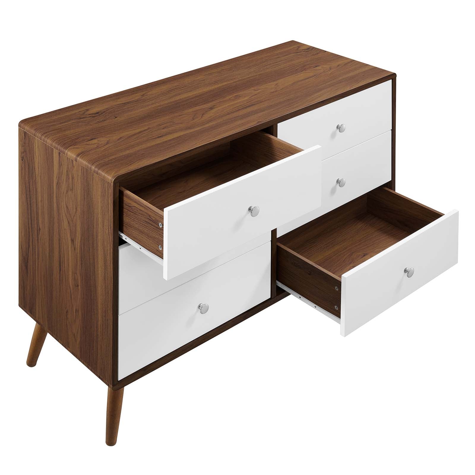 Modway Dressers - Transmit 47" Dresser Walnut White