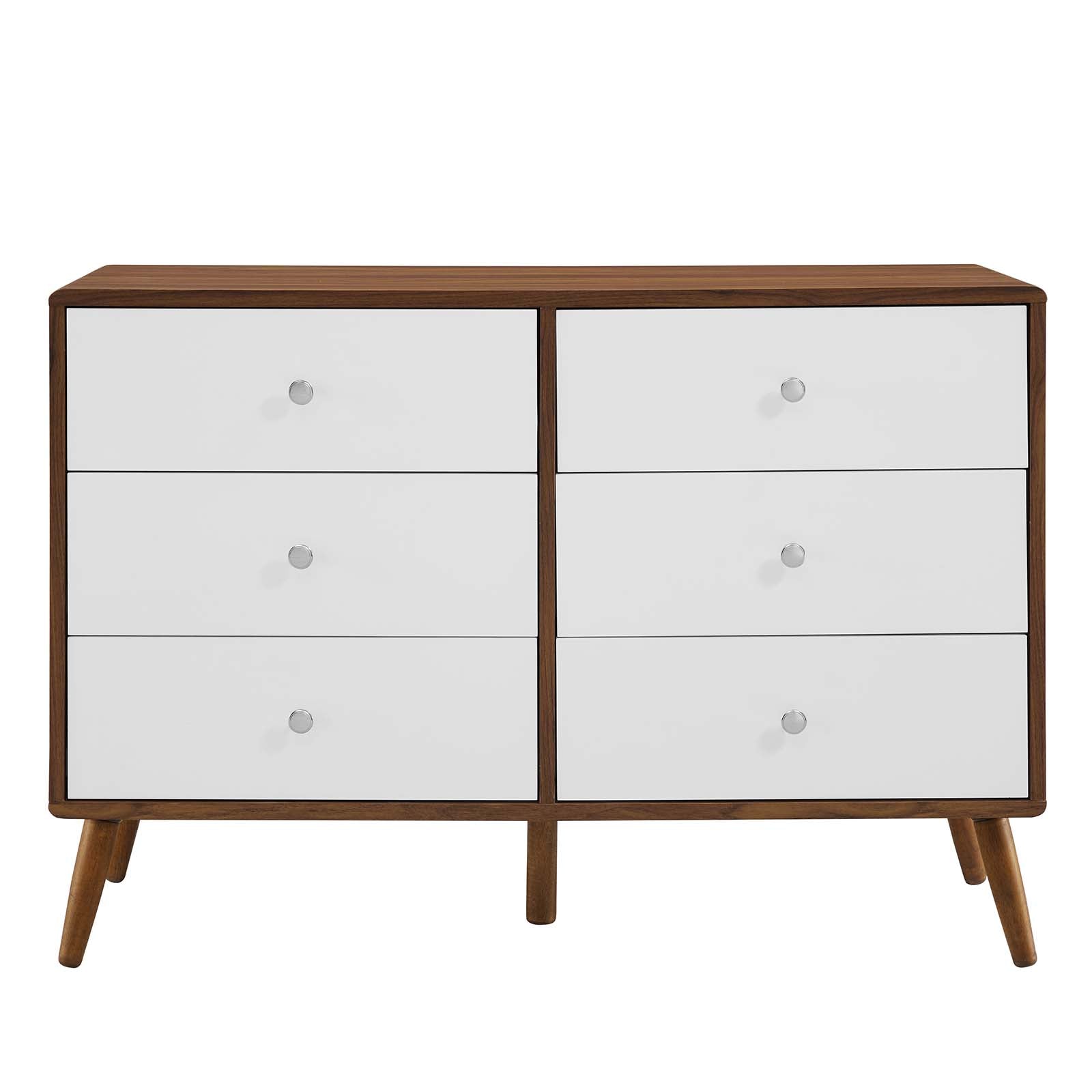 Modway Dressers - Transmit 47" Dresser Walnut White