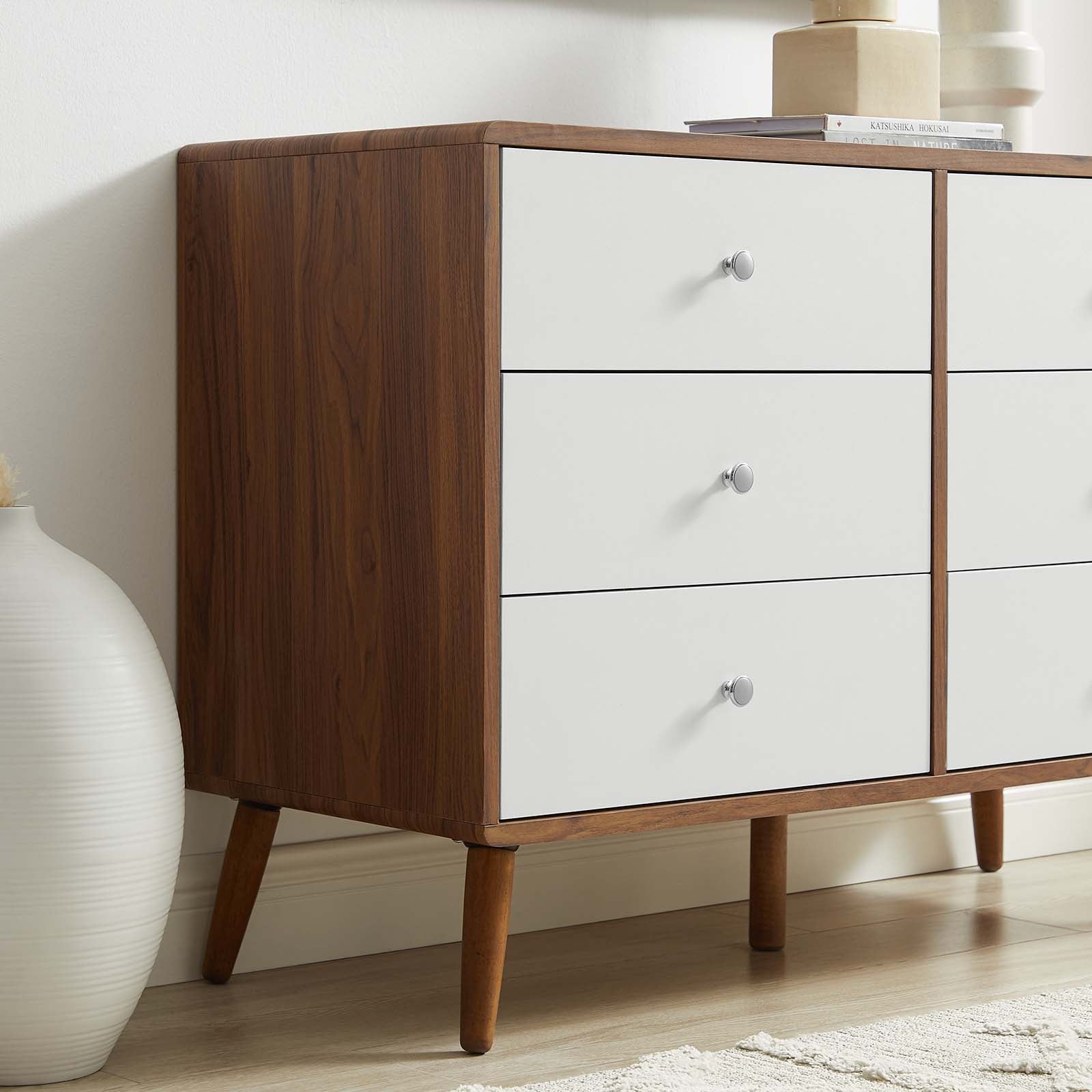 Modway Dressers - Transmit 47" Dresser Walnut White