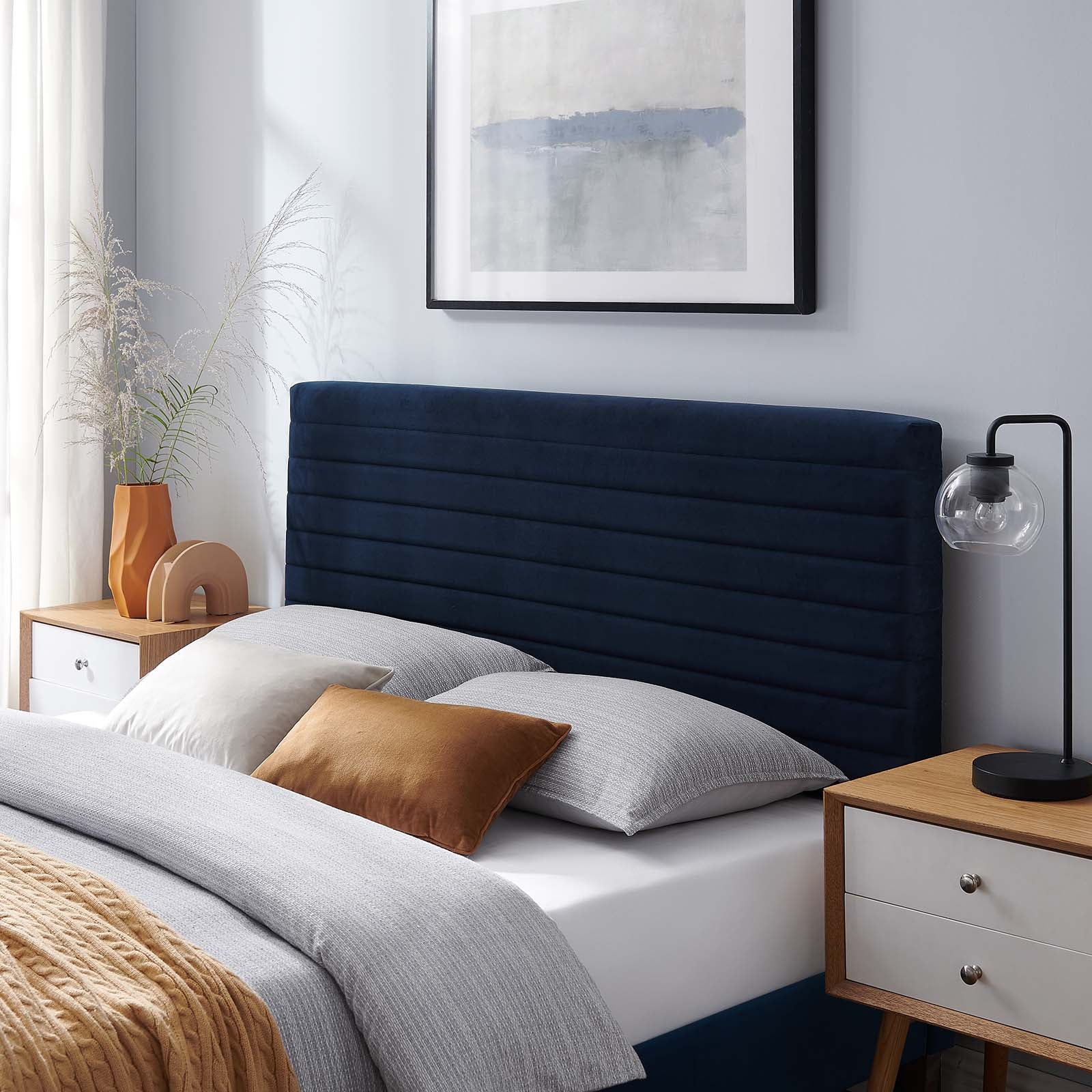 Modway Headboards - Tranquil Twin Headboard Midnight Blue