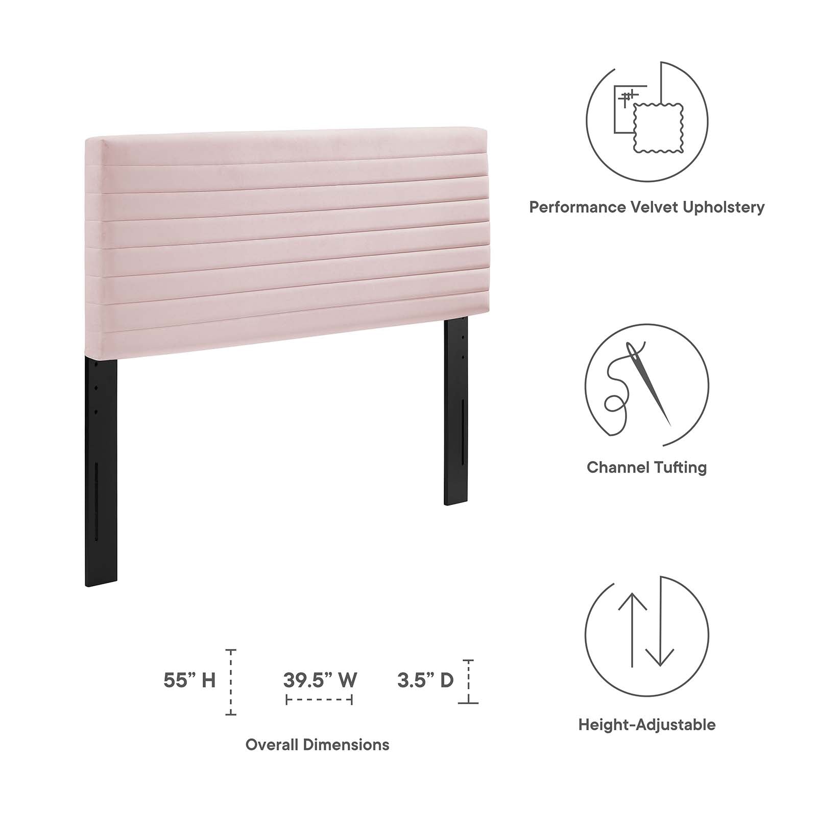 Modway Headboards - Tranquil Full/Queen Headboard Pink