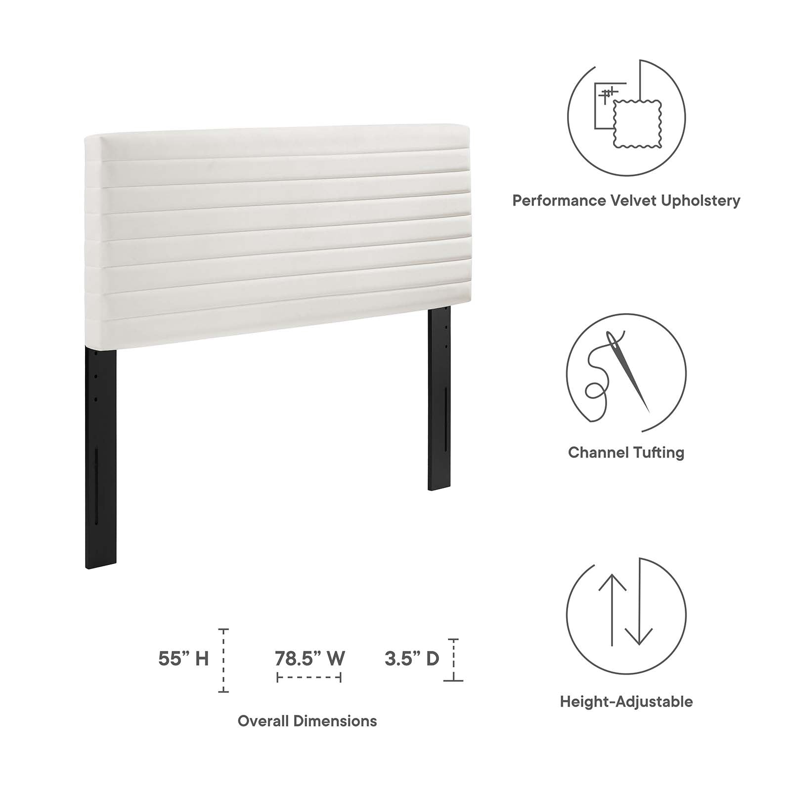 Modway Headboards - Tranquil Full/Queen Headboard White