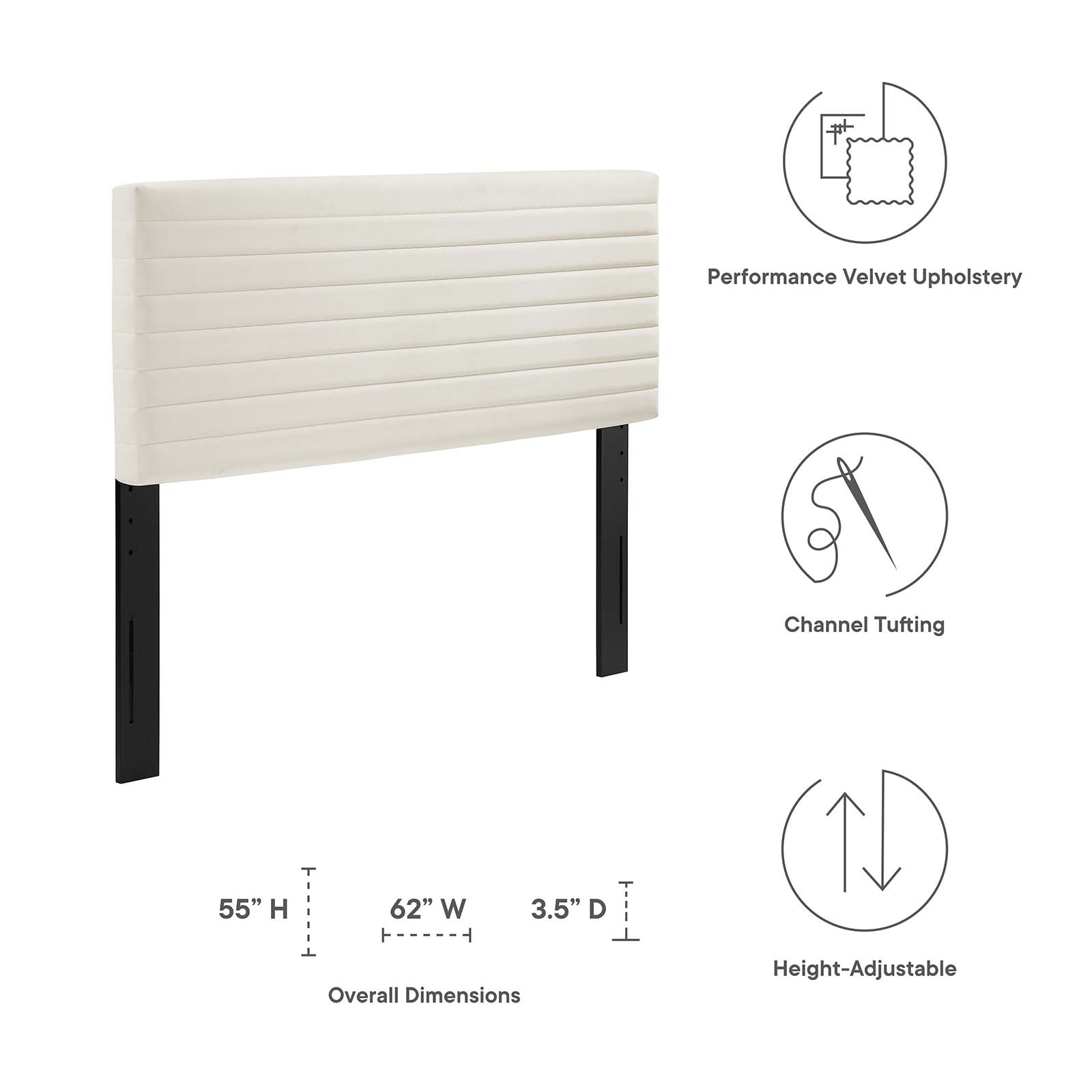 Modway Headboards - Tranquil King/California King Headboard Ivory