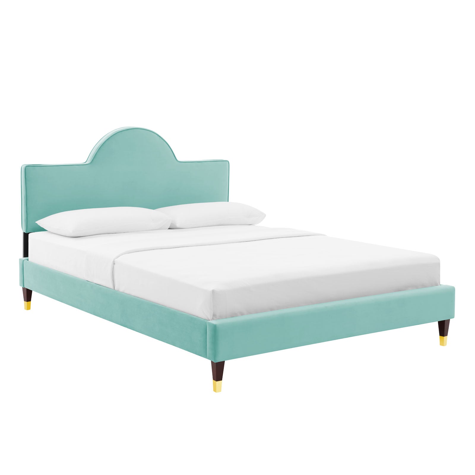 Modway Beds - Aurora Performance Velvet Full Bed Mint
