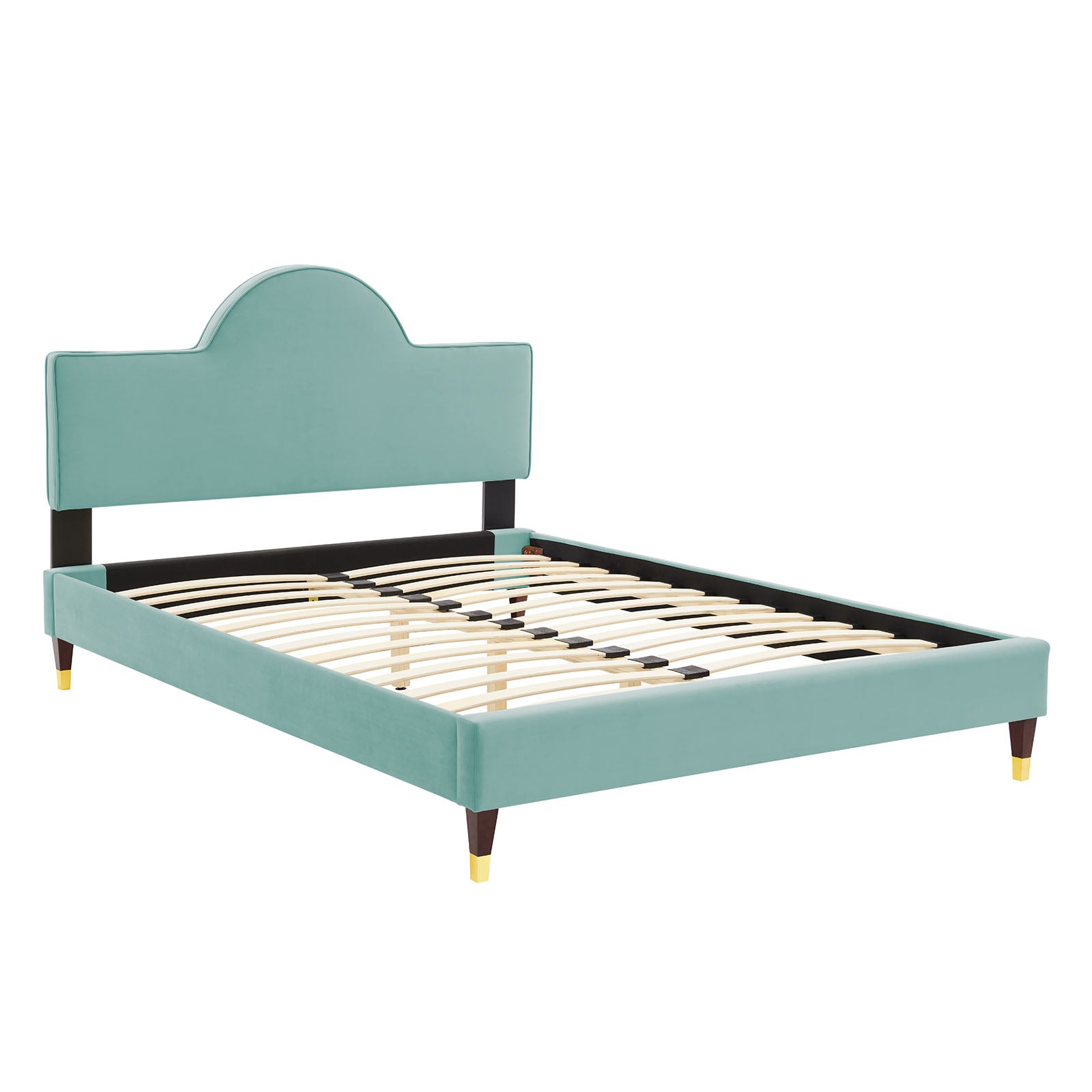 Modway Beds - Aurora Performance Velvet Full Bed Mint