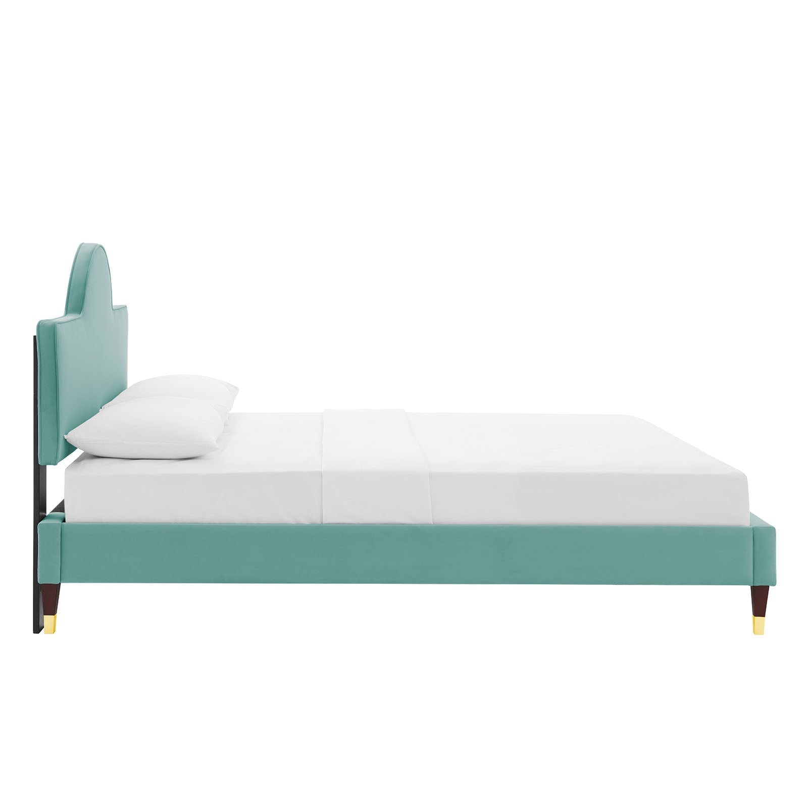 Modway Beds - Aurora Performance Velvet Full Bed Mint